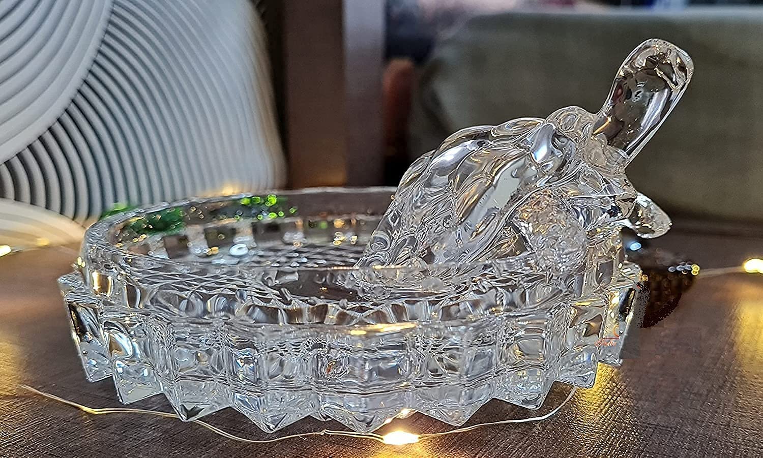 BRUSHFINCH Modern Crystal Clear Square Glass Tray for Dry Fruits and Home Decoration - 1 pcs. — Amazon image 2