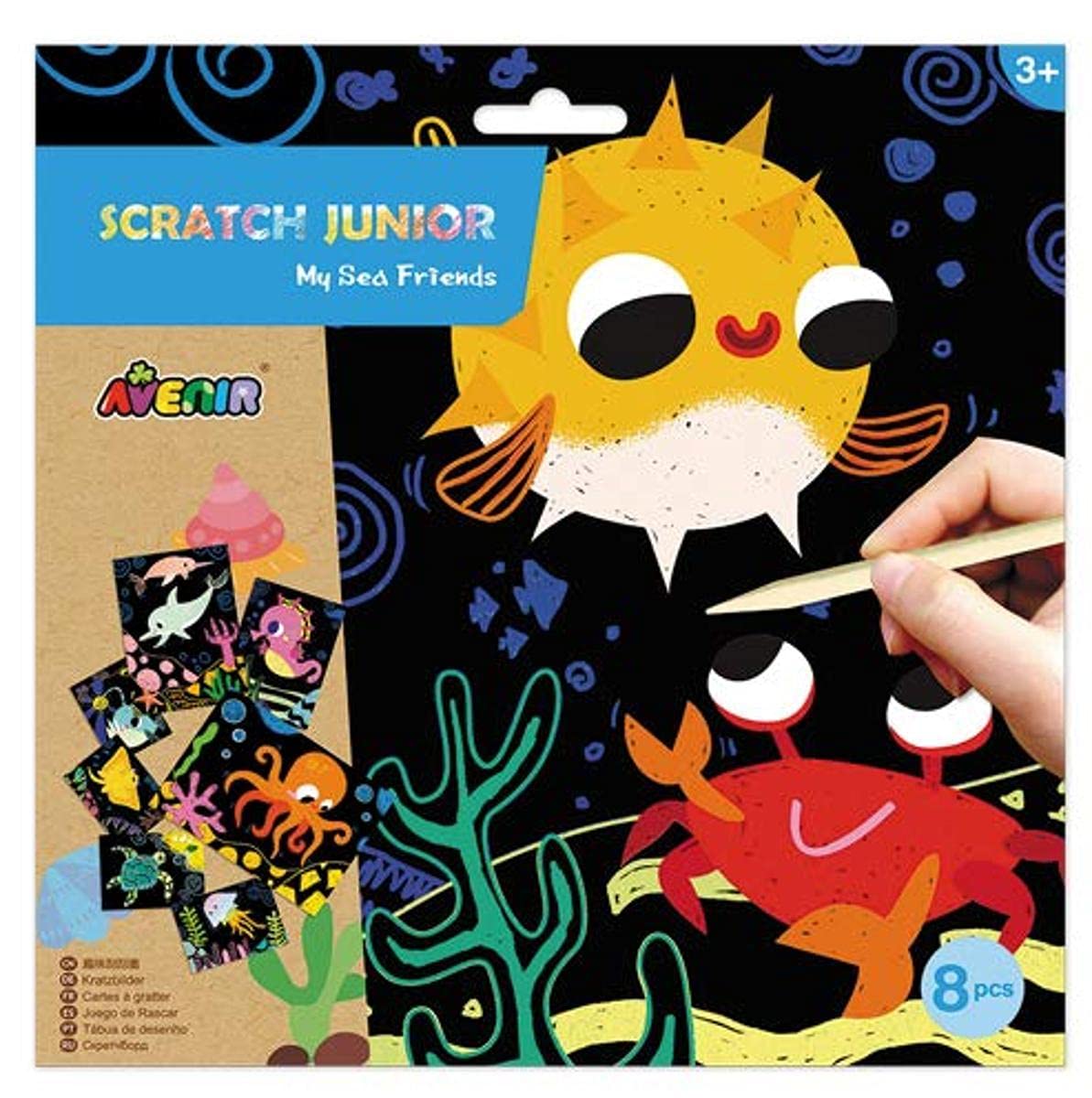 AvenirCH1674 Scratch Junior My Sea Friends, Multi Colour