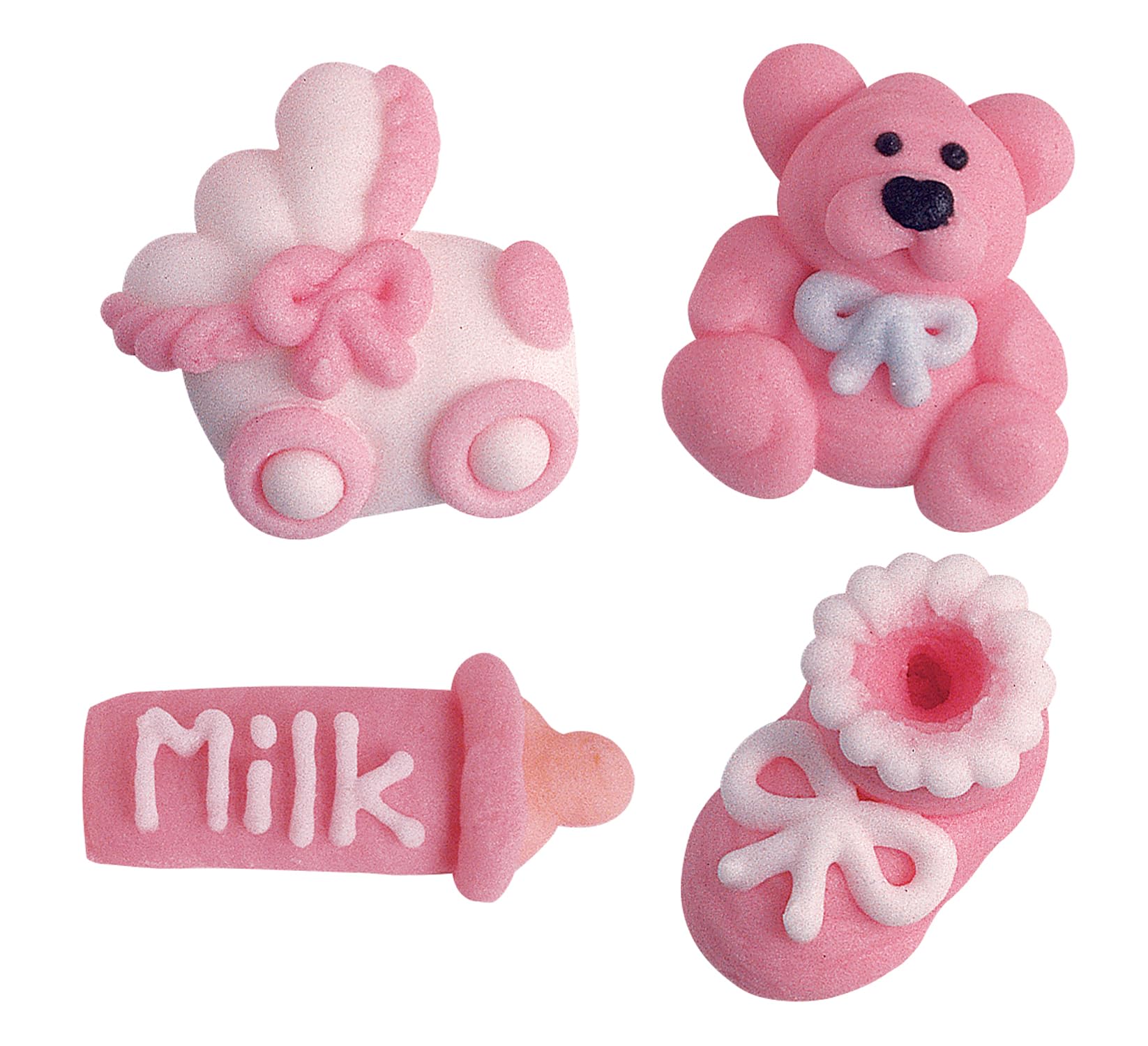 Günthart Décoration de gâteau de baptême - 16 figurines en sucre rose