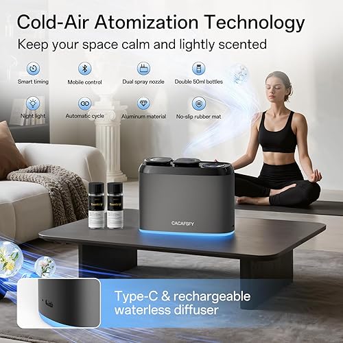 Miniatura 2 de Difusor de aroma sin agua, dos aceites de aroma de hotel de 1.7 fl oz incluidos, difusor de aroma para toda la casa para el hogar, oficina, difusor