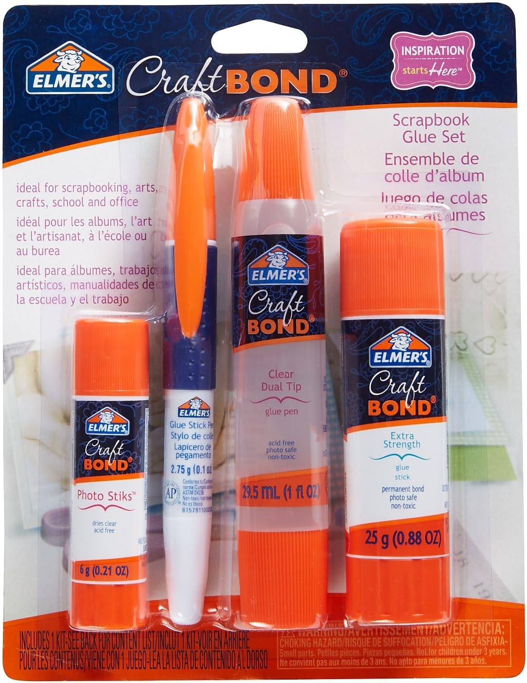 Elmer’s Craft Bond Scrapbook Glue Set, 4 Types of Craft Glue