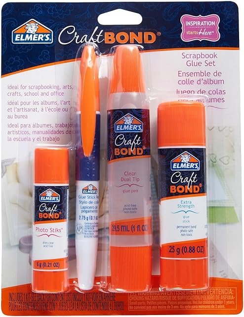 Elmer’s Craft Bond Scrapbook Glue Set, 4 Types of Craft Glue
