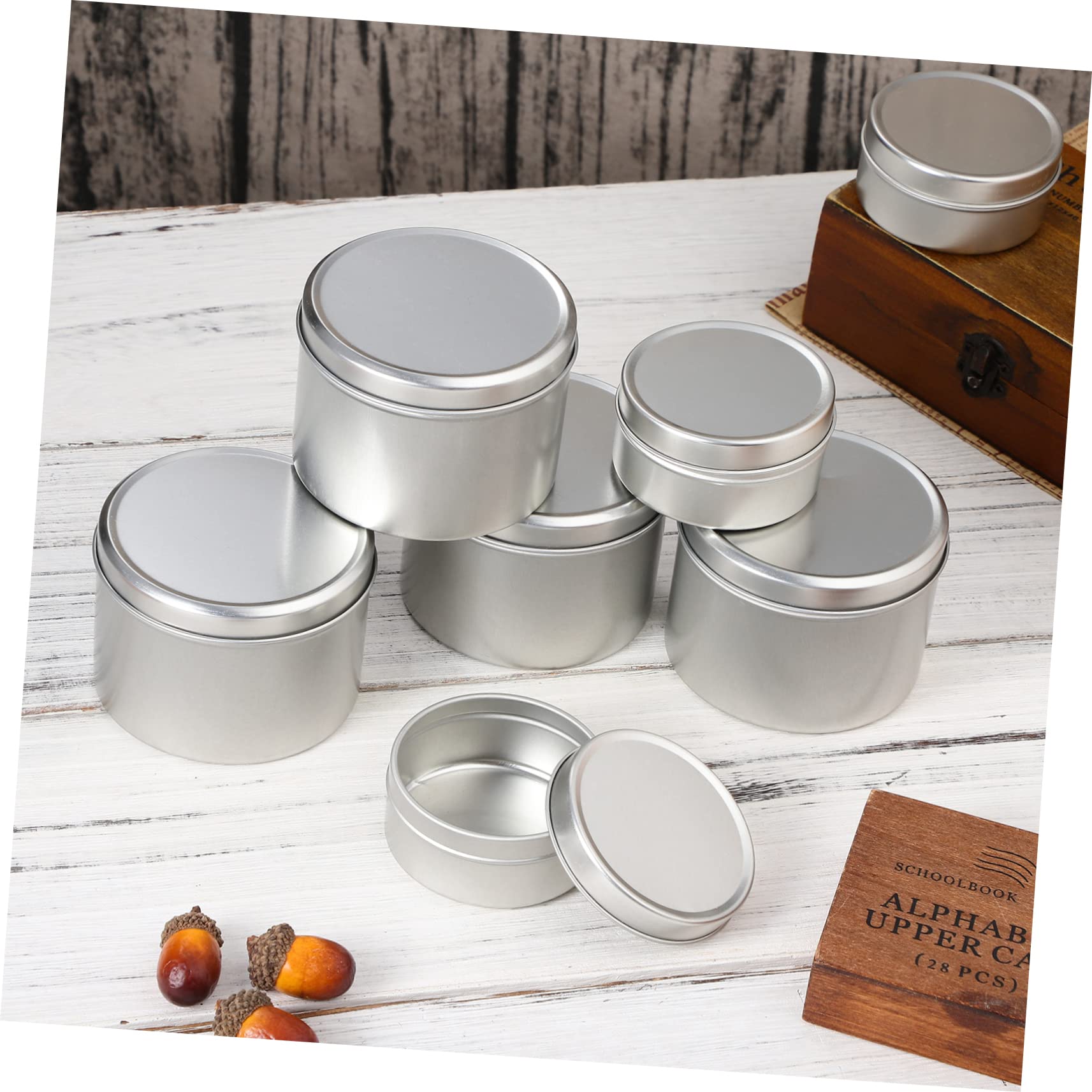 Garneck Contenitori Vuoti per Candele in Alluminio Lattine per Candele Colonna Tealight Stoppini in Cotone Fai da Te