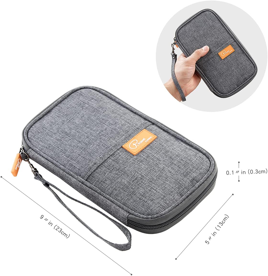  | Travel Passport Wallet Passport Covers, RFID Blocking Family Passport Holder Waterproof Travel Document Organizer for Women & Men-Grey | Passport Wallets