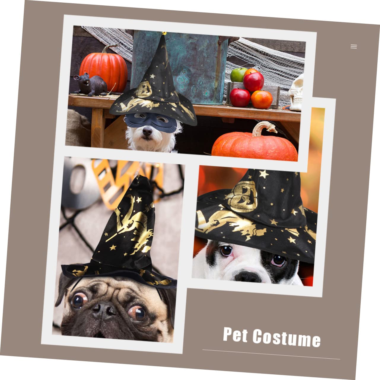 BESPORTBLE 5sets Costume Per Animali Domestici Con Cappello Da Stregone Set Chic Per Halloween Accessori Cosplay Per Cani e Gatti Materiale Leggero e Comodo Facile Da Indossare Per Festività