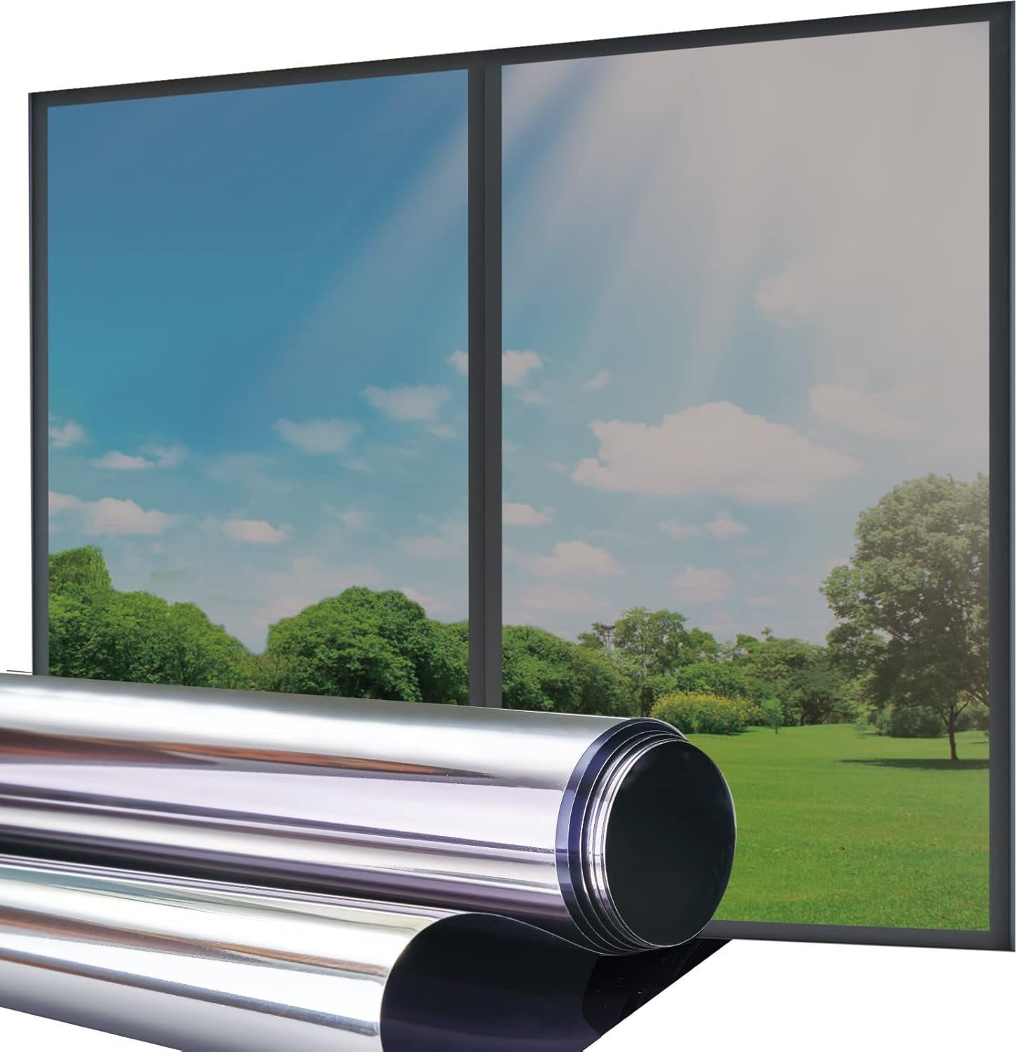 Lifetree One Way Window Film Reflective Window UV Film, Mirror Anti Glare Window Film Privacy