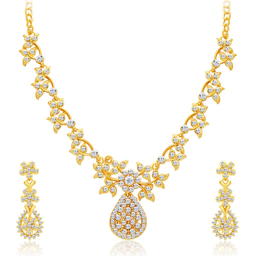 Sukkhi Alluring Gold Plated AD Necklace Set For Women (B01AWNVAQM) Amazon Price History, Amazon Price Tracker