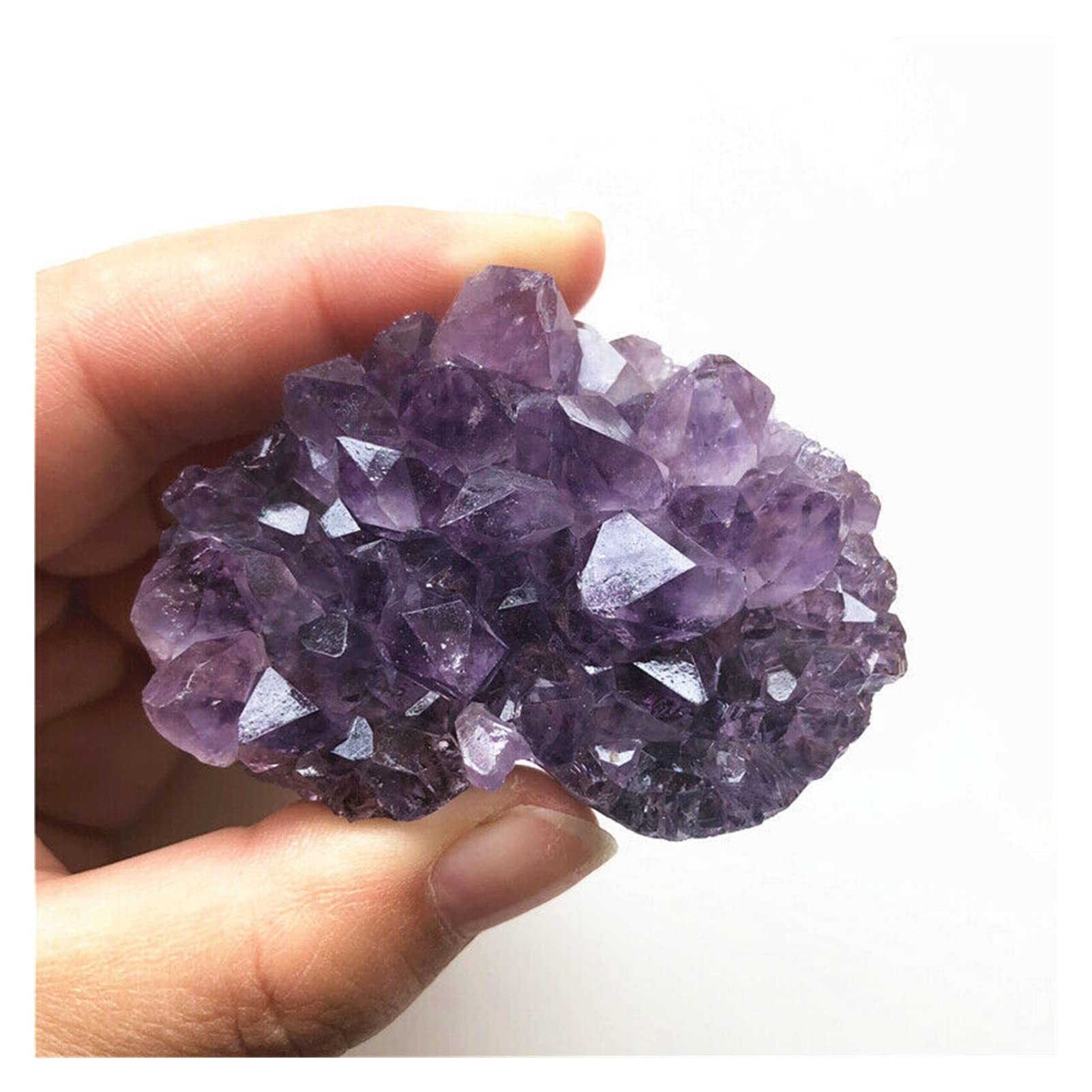 Cristal Natural Áspero 60-80g Amatista Natural Geoda Racimo Cristal De Cuarzo Tallado A Mano Corazón Curación (Tamaño : 1pcs) Inicio Colecciones (Size : One Size)