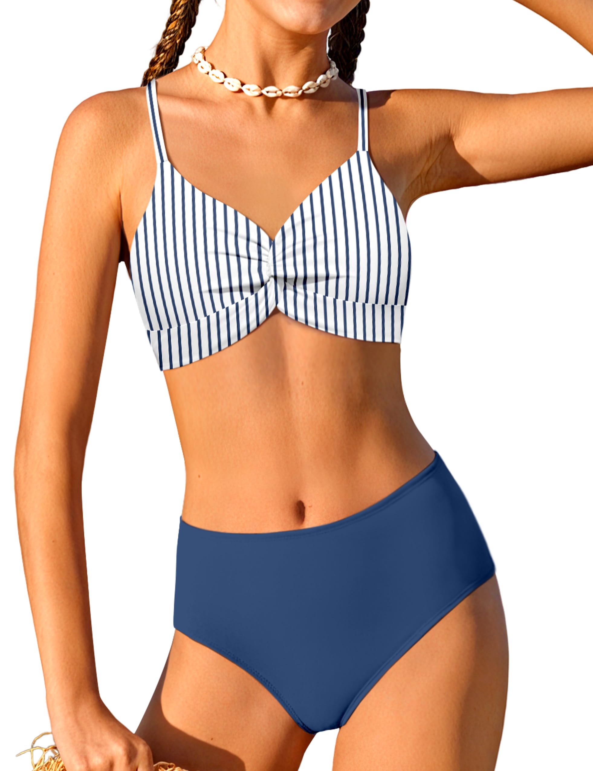 Girls Swimsuit, Bathing Suits 3 Piece Tropical Floral Twist Cross Bikini Sets Girls' Swimwear with Cover Up Skirt 7-16T