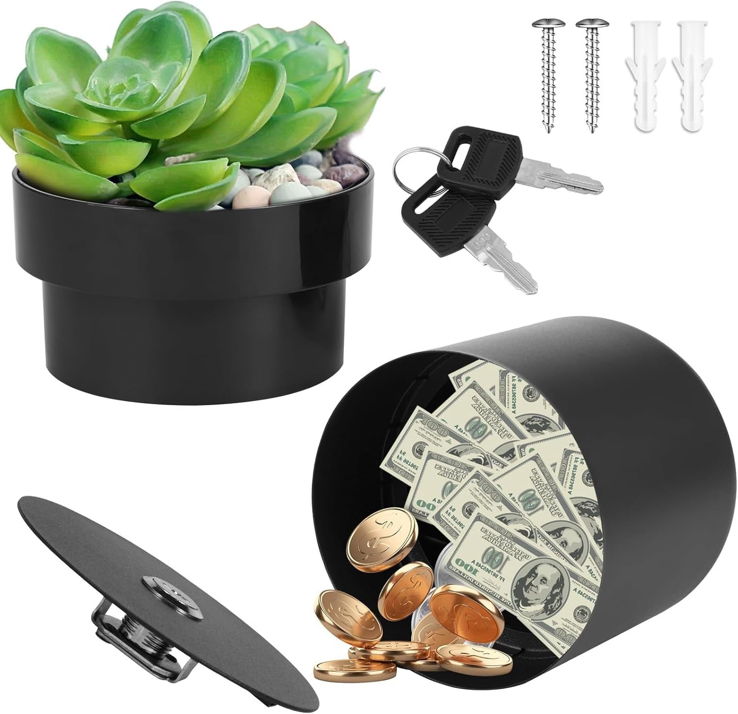 Livebe Flower Pot With Hidden Safe And Key Hider, | Ubuy - View #8