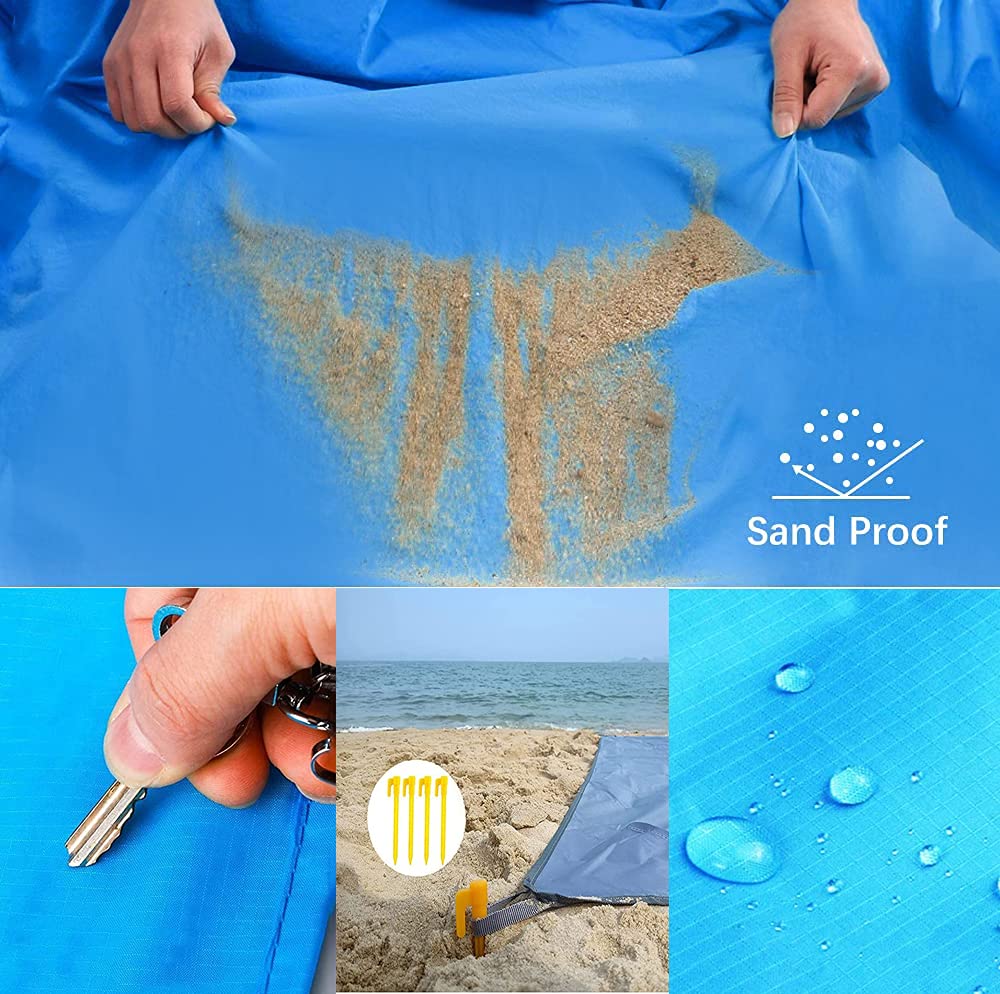Coperta Spiaggia Portatile Anti-Sabbia - Con Picchetti, Per Picnic, Campeggio E Viaggi - Foto 6