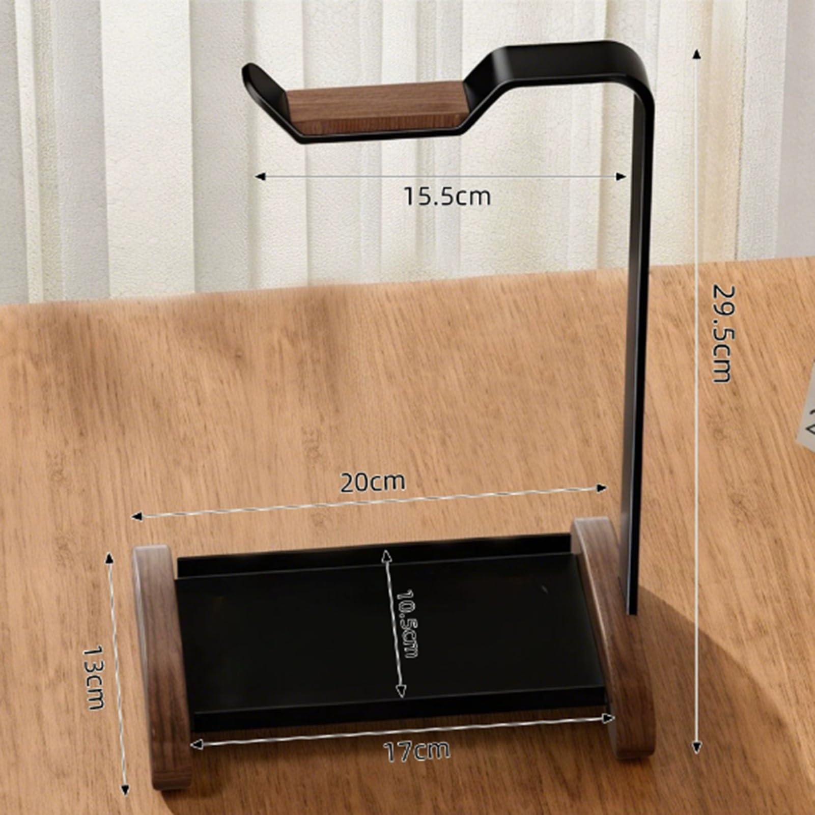 Generico Supporto For Cuffie In Legno Di Noce, Organizer For Da Gioco
