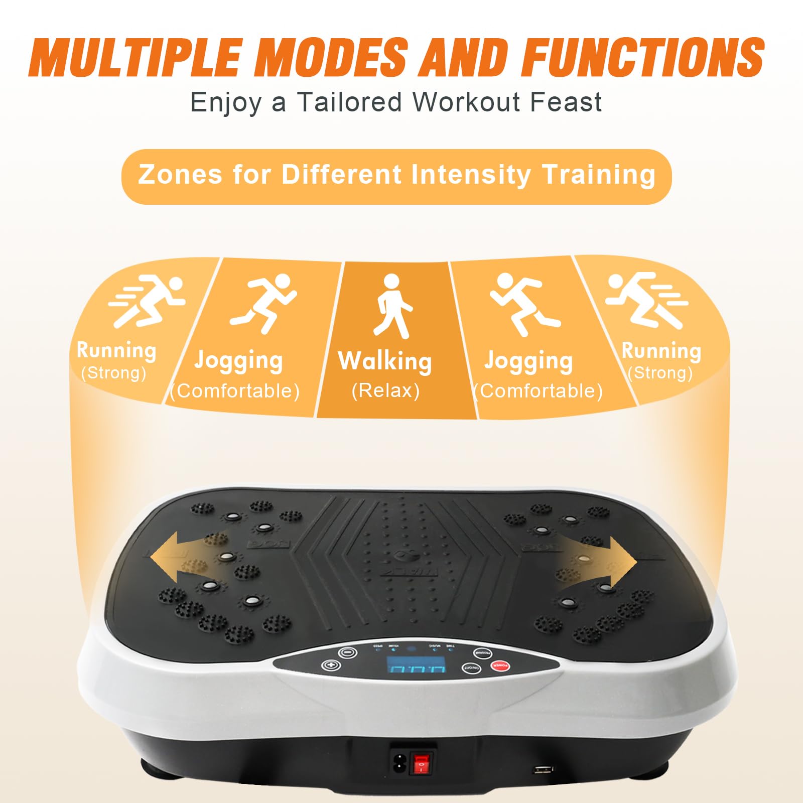 ALSO GO Vibration Plate Exercise Machine, 5 Workout Modes & 99-Level Vibration Platform for Weight Loss/Lymphatic Drainage, 330lbs Capacity Vibration Board with Resistance Bands for Full Body Workout
