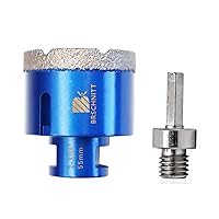 Vista 12 de Broca de núcleo de diamante de 1/4 de pulgada, 2 piezas para baldosas de porcelana, cerámica, mármol, granito, 1 sierra de diamante soldada al vacío