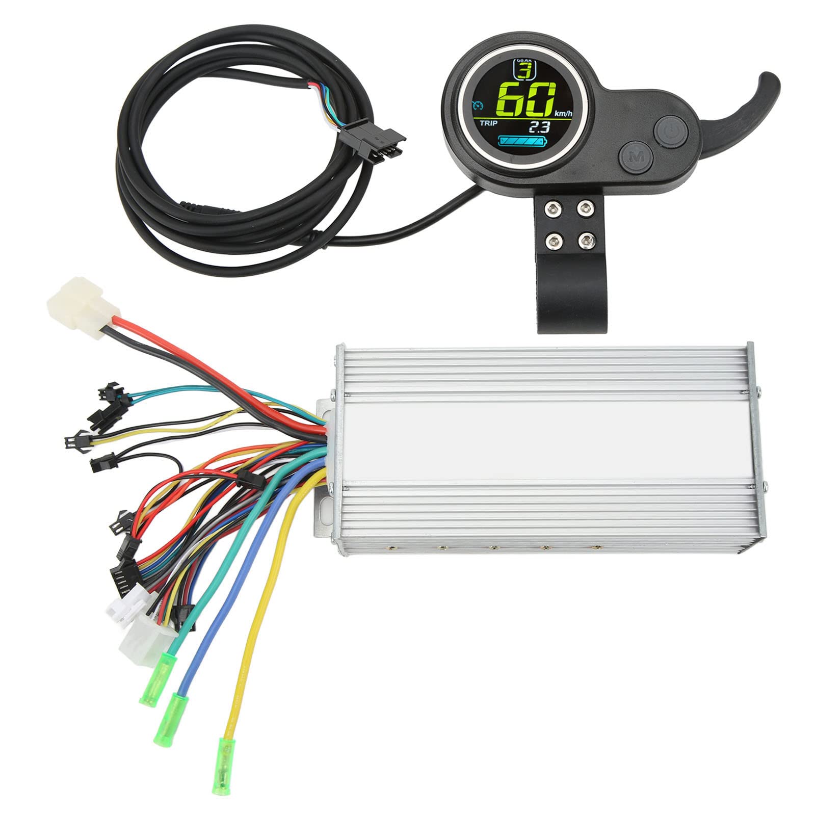 Kit de Panel de Controlador Motor sin Cepillo Bicicleta Eléctrica con Gas Pulgar, Carcasa Metal Premium