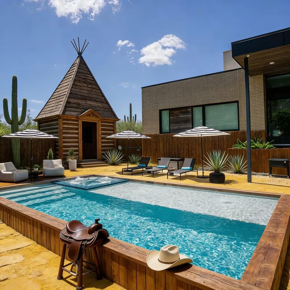 Prefabricated Modular Swimming Pool for Backyard Use, Above Ground Container Pool with Optional Heating and Filtration System for Garden Recreation and Vacation Homes