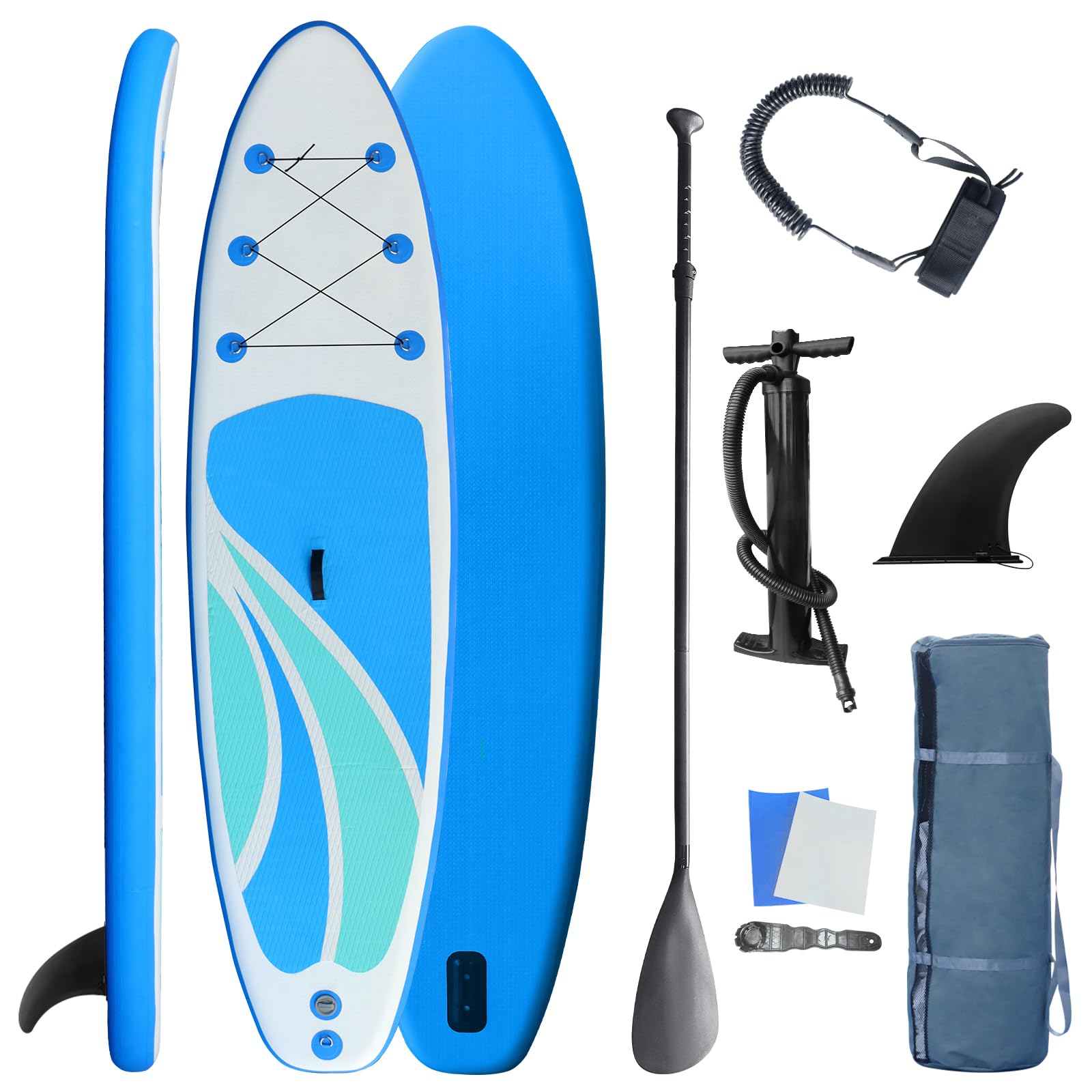 Inflatable Stand Up Paddle Board for Adult All Skill Levels- 10'4" Ultra-Light SUP Paddleboard with Durable Non-Slip Deck and Paddle Board Accessories Fins, Adjustable Paddle, Pump, Backpack, Leash