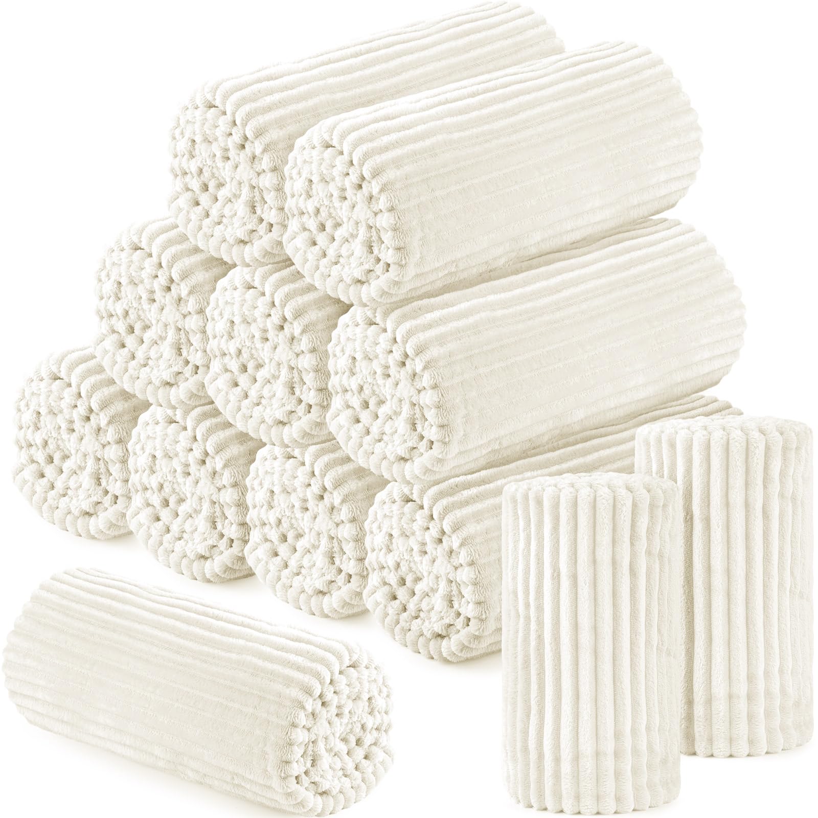 Buryeah 12 Pcs Flannel Throw Blanket Bulk 50 x 60 in Sleepover Blanket Outdoor Wedding Throw Lightweight, Oeko-tex Standard 100 Certified for Sofa