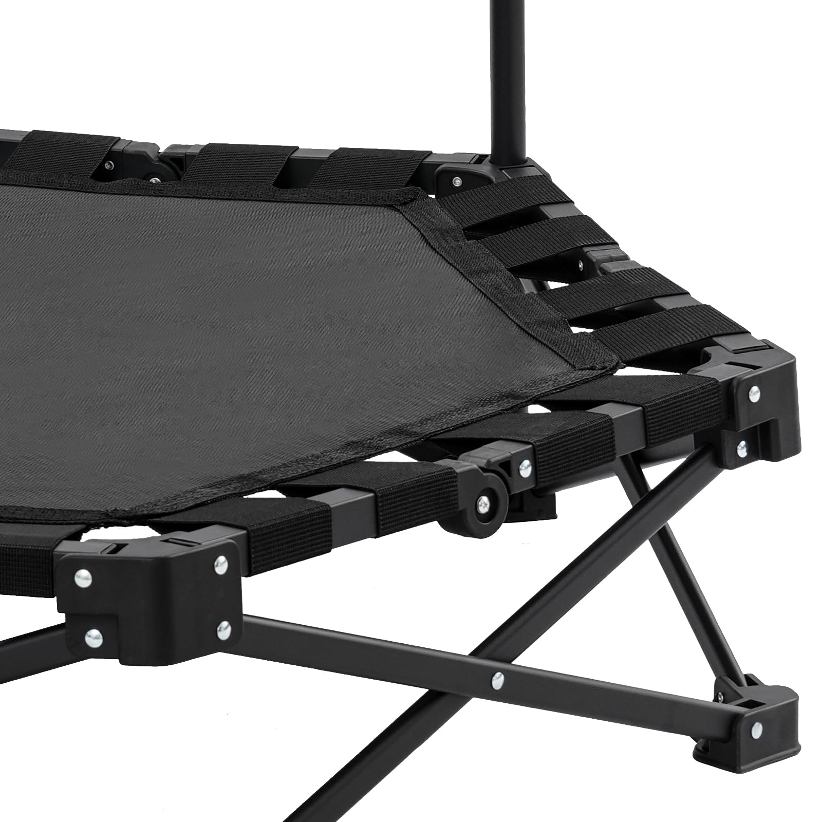 Składana trampolina fitness, nośność 150 kg, trampolina treningowa, z uchwytem, do użytku wewnątrz i na zewnątrz, sześciokątna, stabilne podparcie