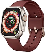 Vista 33 de Correa deportiva para Apple Watch, 49, 46, 45, 44, 42, 41, 40 y 38 mm, correa de silicona suave, cierre clásico, reemplazo para iWatch Series 11