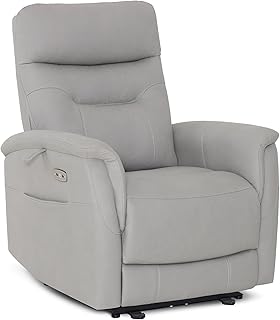 M MCombo Relaxsessel mit Liegefunktion, Fernsehsessel Elektrisch Verstellbar, TV Sessel mit 160° Liegefunktion, Recliner Chair, USB & Seitentasche, Sessel Wohnzimmer Relax, 7077 (Hellgrau)