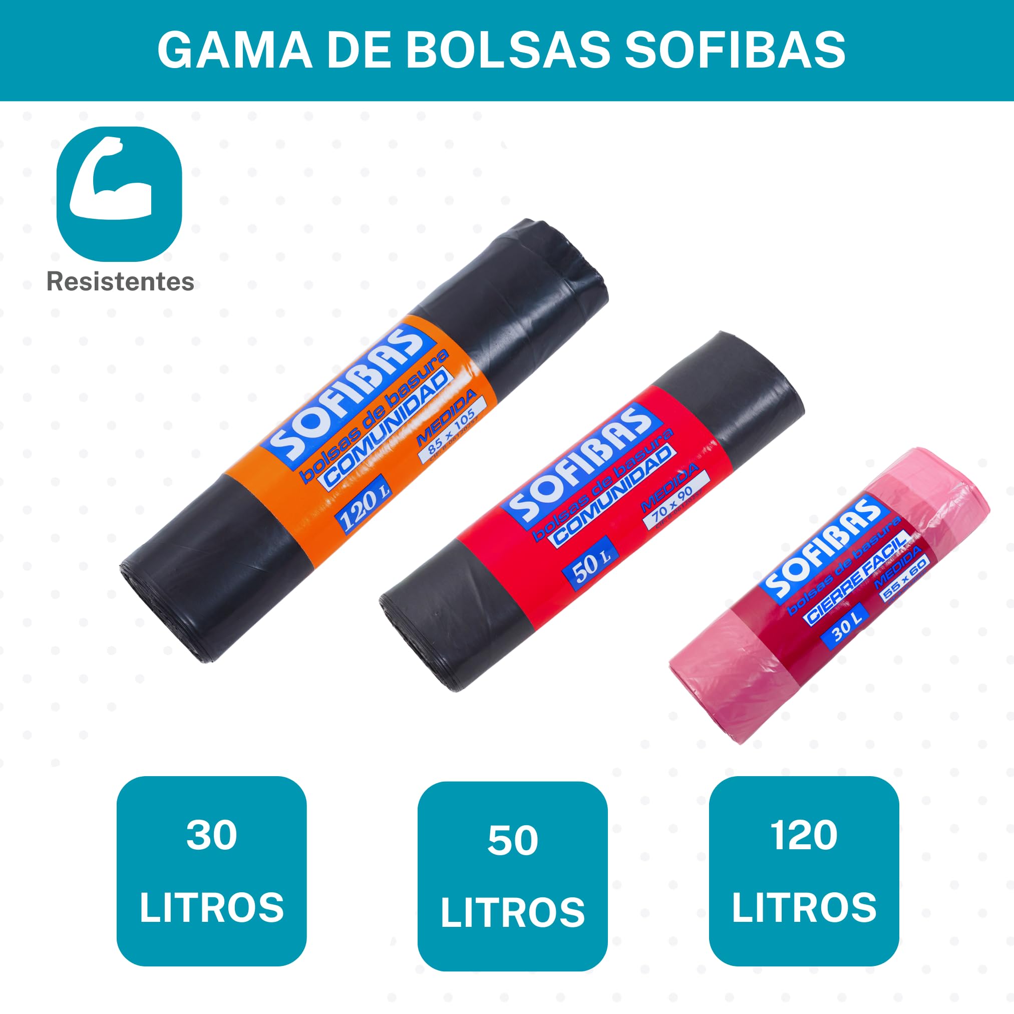 25 Rollos de Bolsas de Basura 30L (375 Unidades) con Autocierre | Resistentes, Prácticas e Higiénicas | Ideal para Uso Doméstico | Bolsas de Plástico | Económicas