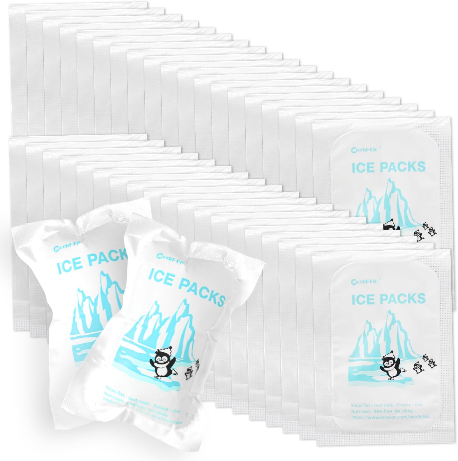 Small Shipping Dry Ice Packs Shipping Cold Packs for Frozen Food, 48 Packs Bulk Dry Ice Sheets for Coolers Reusable, Shipping Ice Packs Long Lasting Shipping Cold Ice Pack Sheets Keep Food Drink Cold