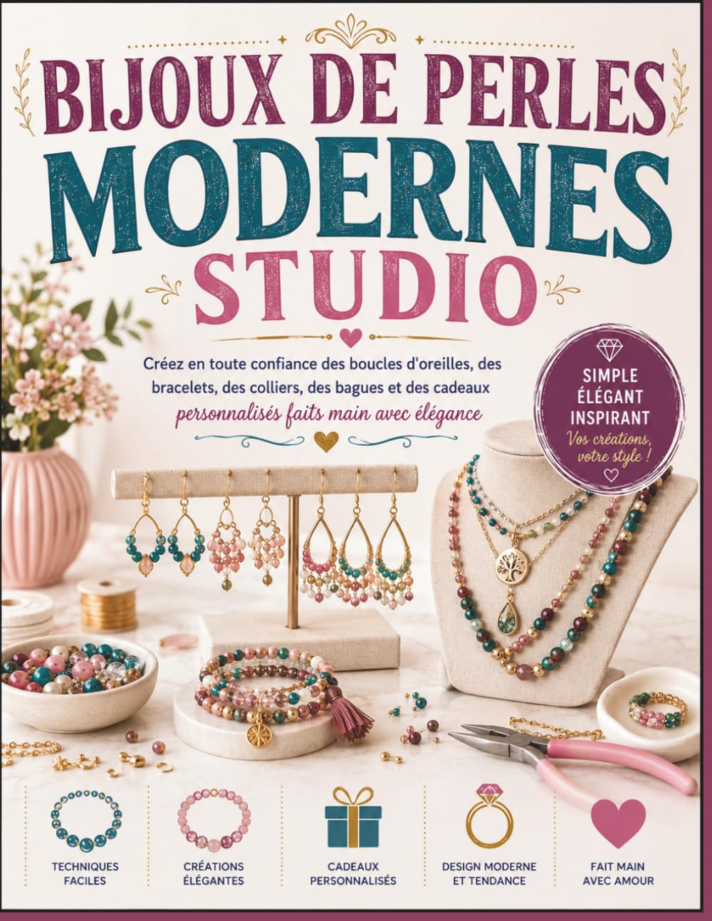 BIJOUX DE PERLES MODERNES STUDIO: Créez en toute confiance des boucles d'oreilles, des bracelets, des colliers, des bagues et des cadeaux personnalisés faits main avec élégance