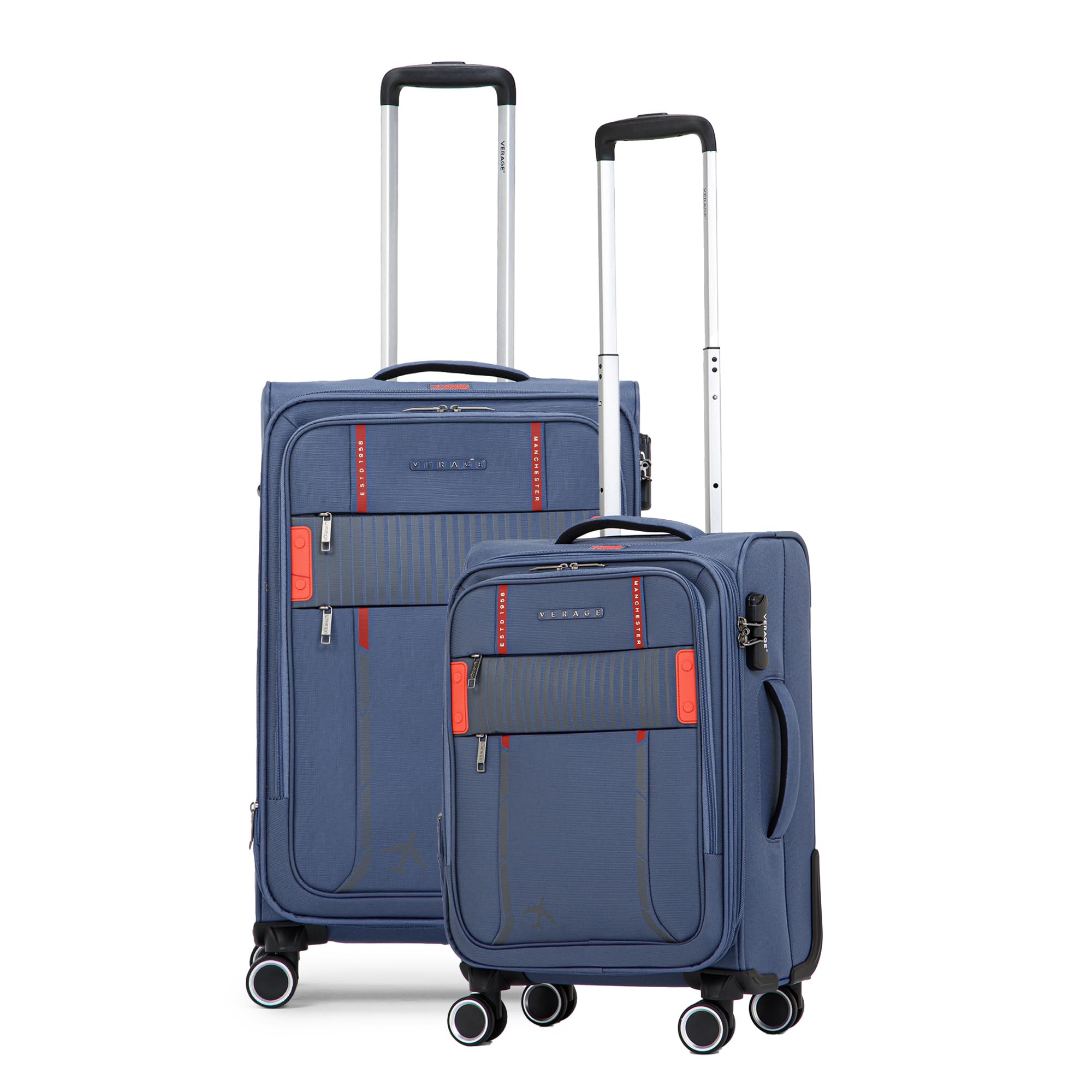 verage Specter Set of 2 (Small Cabin + Medium Check-in) Combo Space Grey Soft Sided Luggage Trolley Bag for Travel with Expandable & Anti Theft Zipper Suitcase Spinner for Men and Women-picture-42