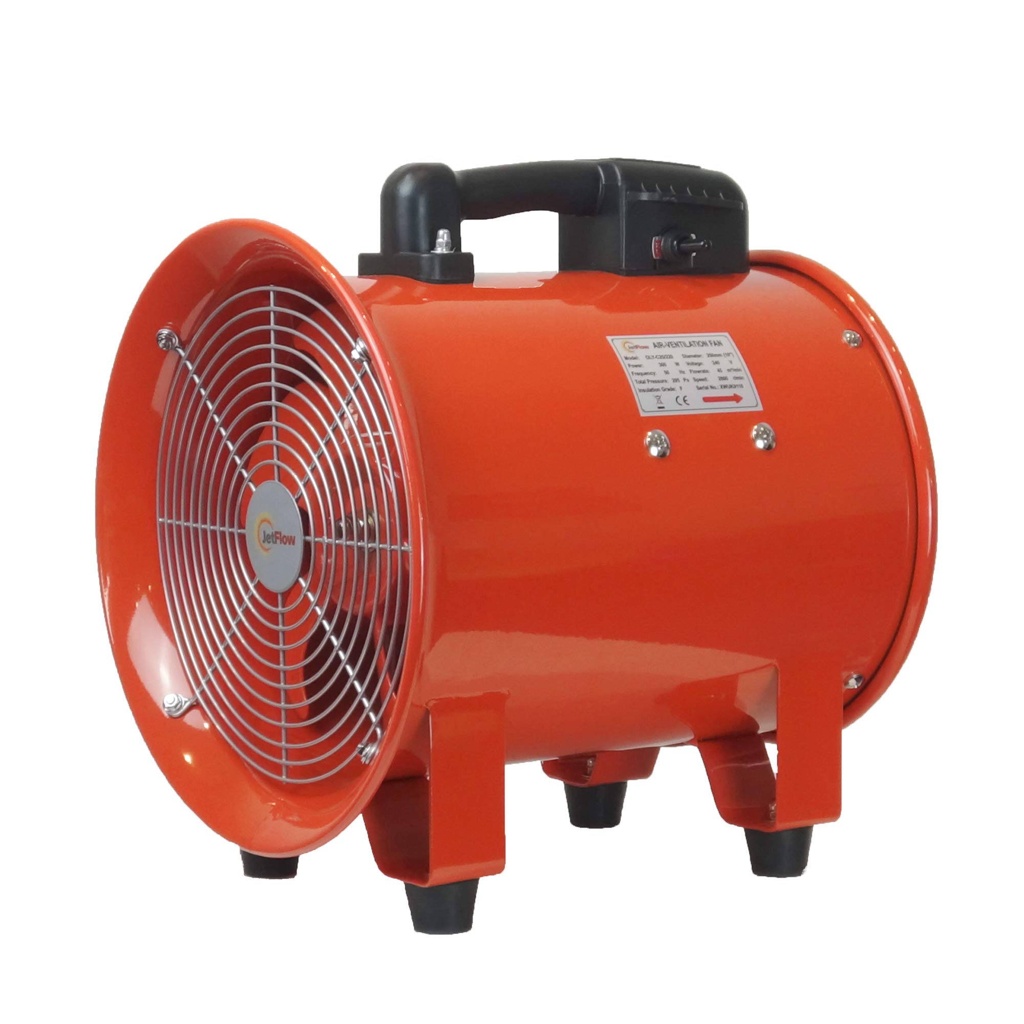 JetFlow OLYC25-220 Portable Ventilator And Extractor Fan 10" 250mm 3300m3/hr 240V~50Hz
