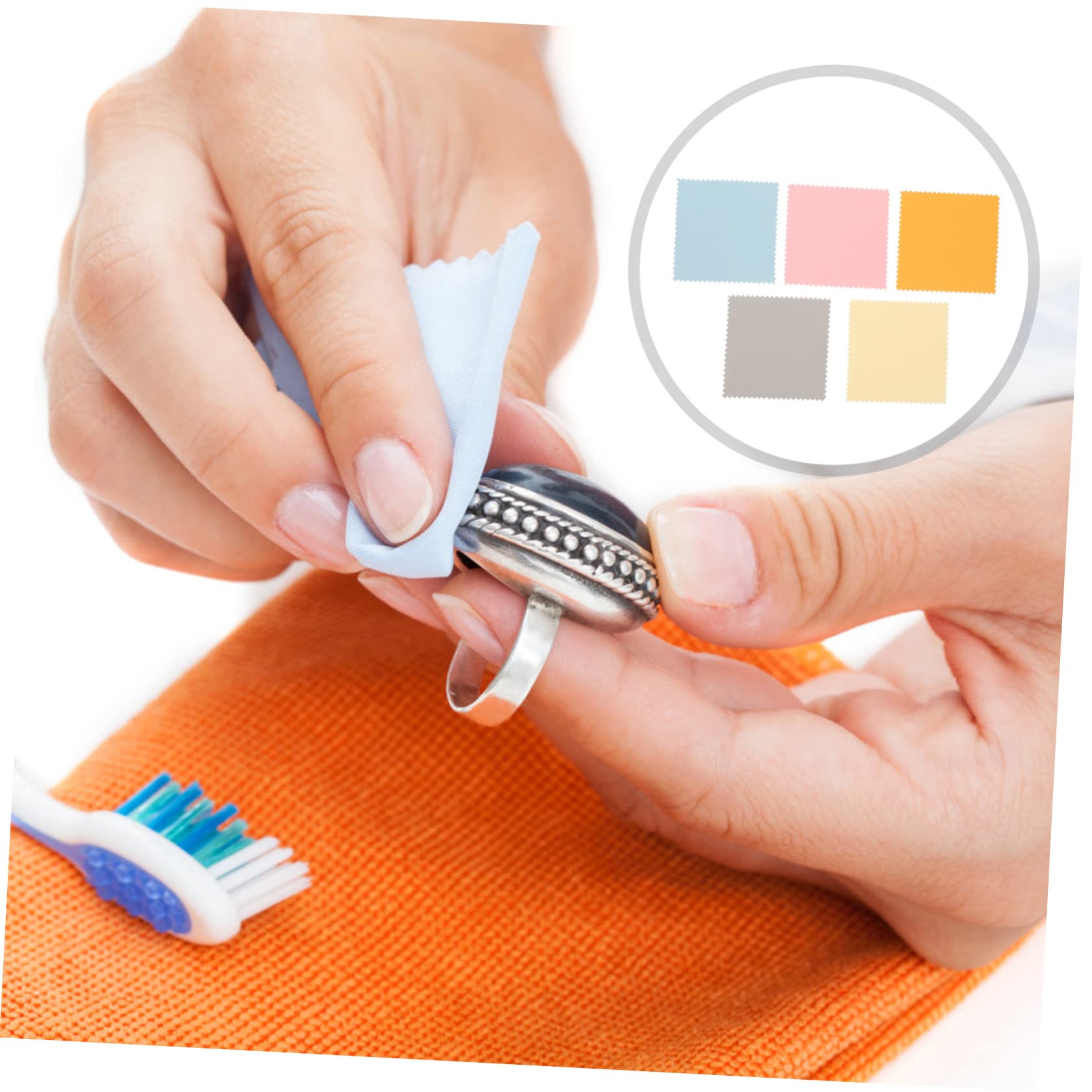 DOITOOL 5 Set Panno per Pulizia Gioielli per Argento E Morbidi E Durevoli per Gioielli Delicati per Lucidare E Argento Pratici E Riutilizzabili 15 Pezzi * 5