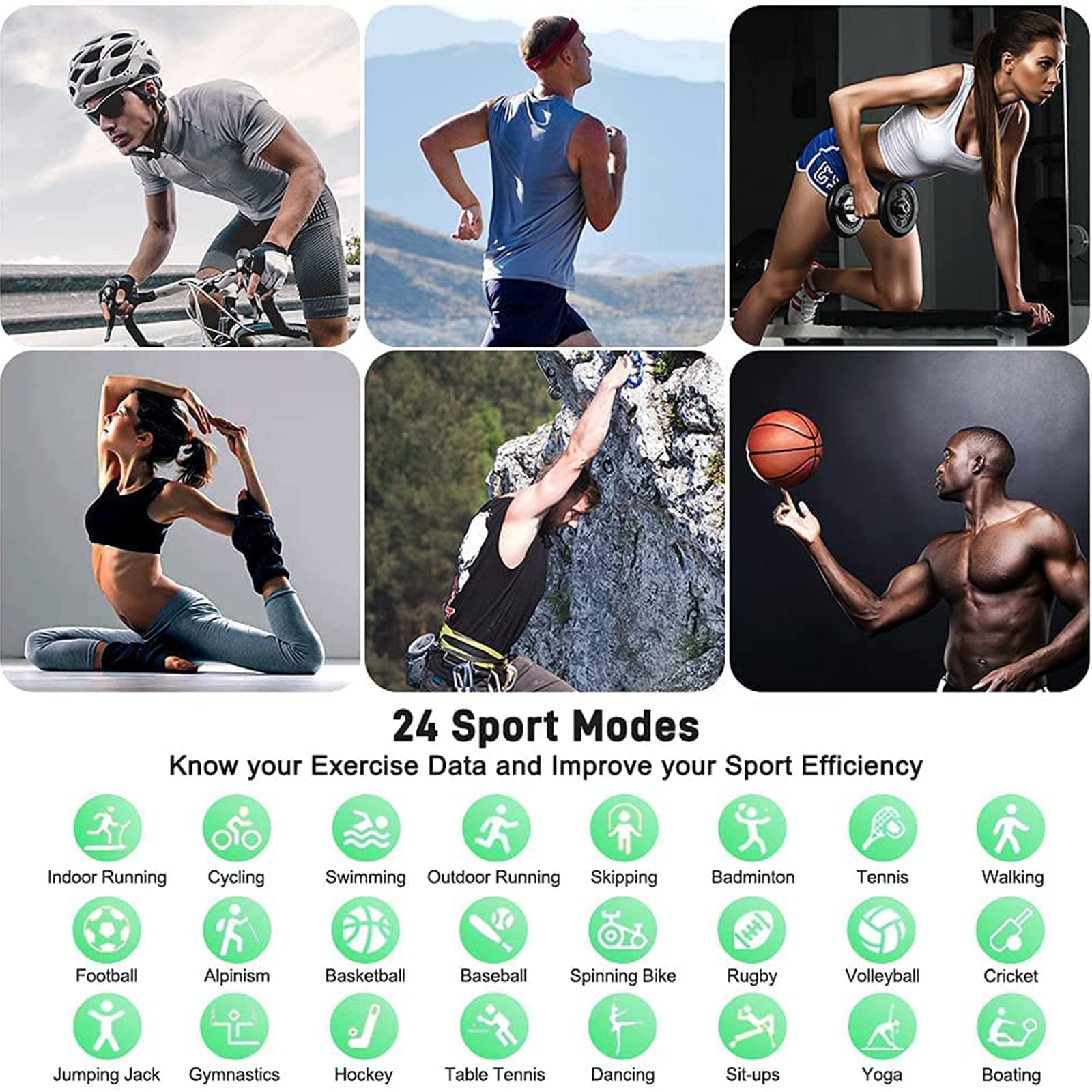 Inteligentny zegarek, monitor aktywności, ekran dotykowy, spersonalizowany zegarek, twarz, zegarek fitness z pulsometrem, monitor snu, dla mężczyzn i kobiet, wodoodporny, sportowy dla iOS i