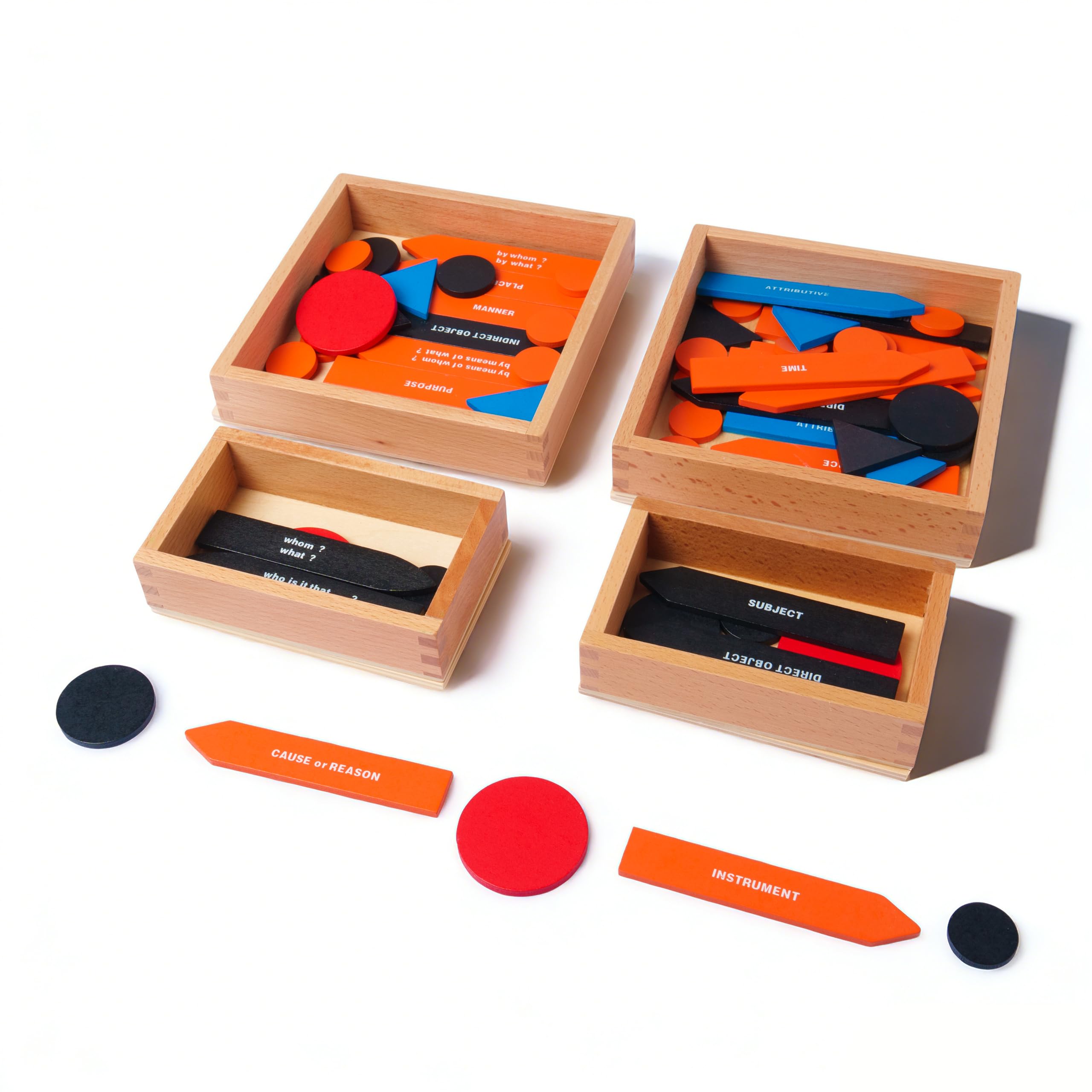 Materiales de lenguaje Montessori: letras, gramática y lectura, juegos educativos de madera para preescolar y primaria, educación en casa y aula (Análisis de lectura Montessori 1 y 2)