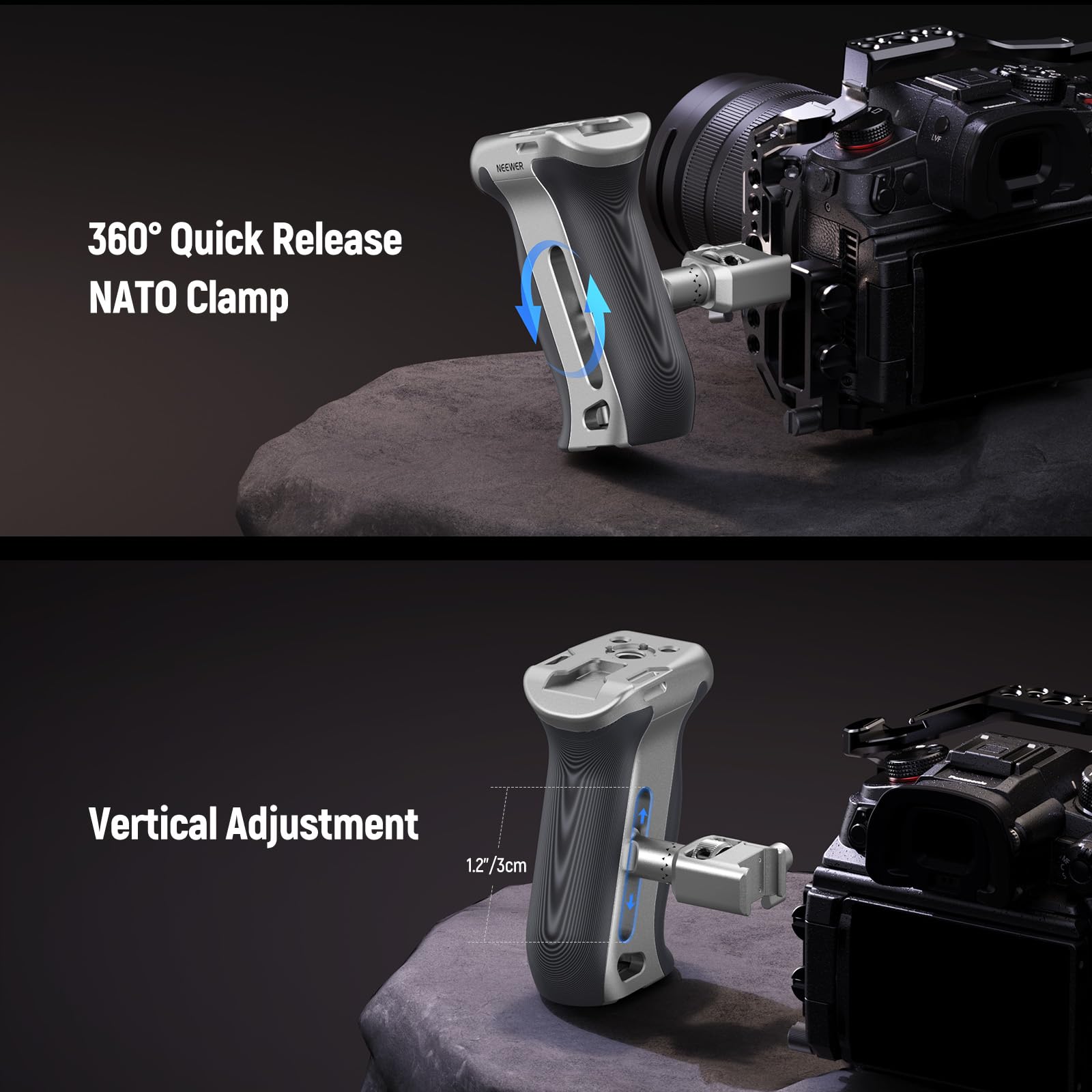 Maniglia Top Handle Con NATO Rail Per Fotocamera - Supporto Gimbal, Freddo Scarpone, Per Video Professionali - Foto 9