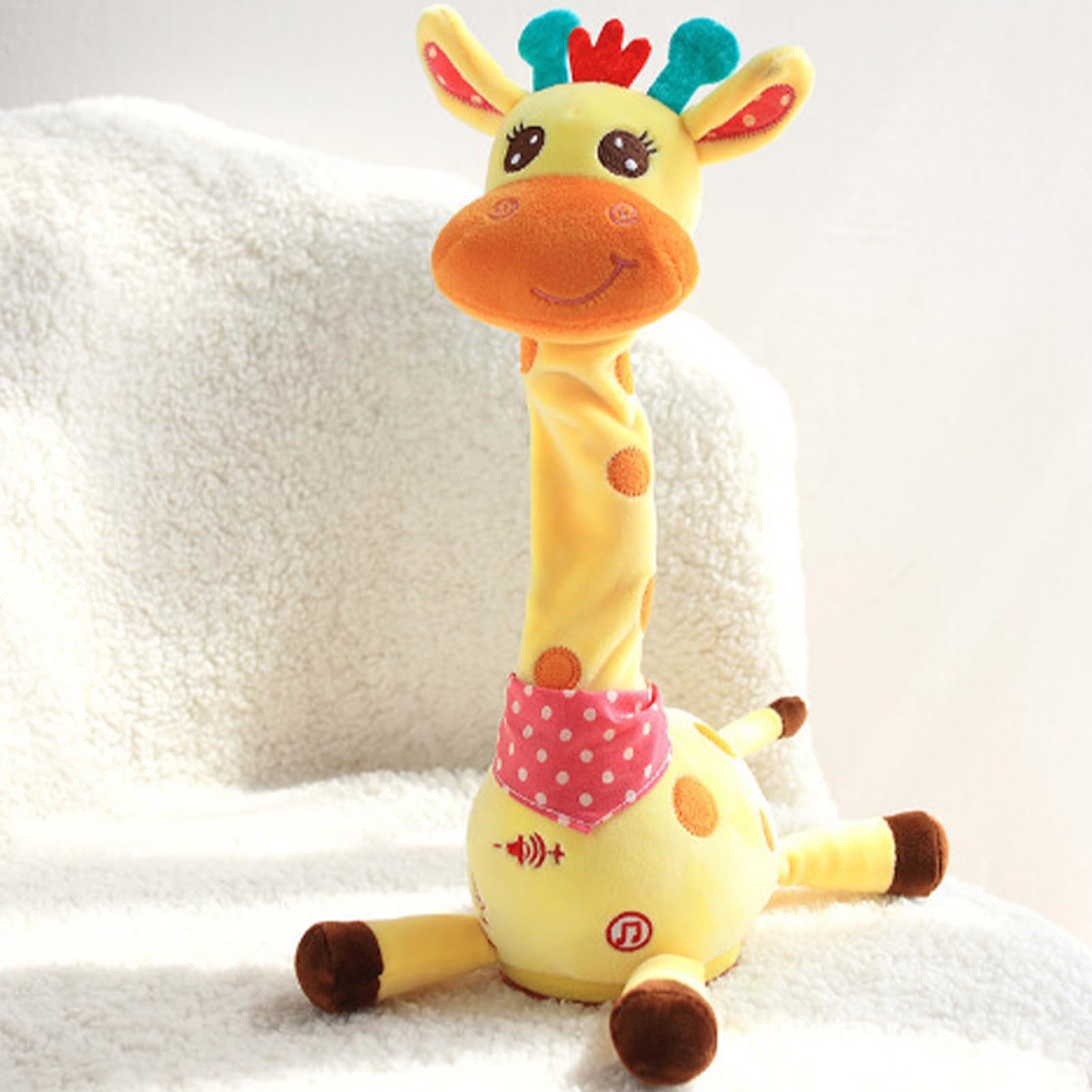 Juguete Jirafa Bailarina Y Parlanchina – Peluche Musical Interactivo Con Pilas Recargables – Ideal Para Fiestas, Viajes Y Picnic Al Aire Libre (15x15x32 Cm)