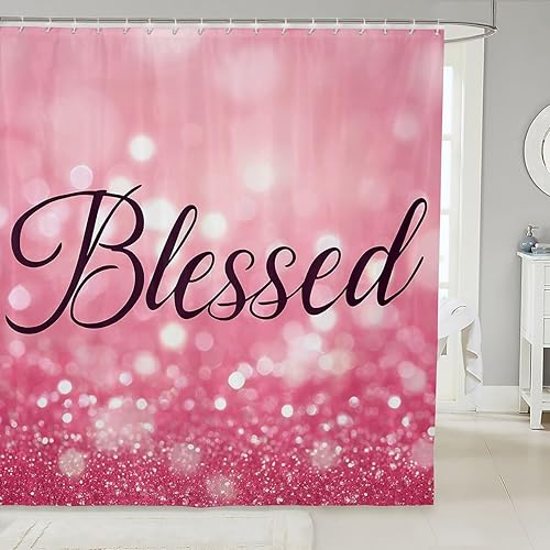 Miniatura 8 de Feelyou Cortina de ducha de la Torre Eiffel París con purpurina (sin purpurina sin lentejuelas), juego de cortina de ducha de diamante para