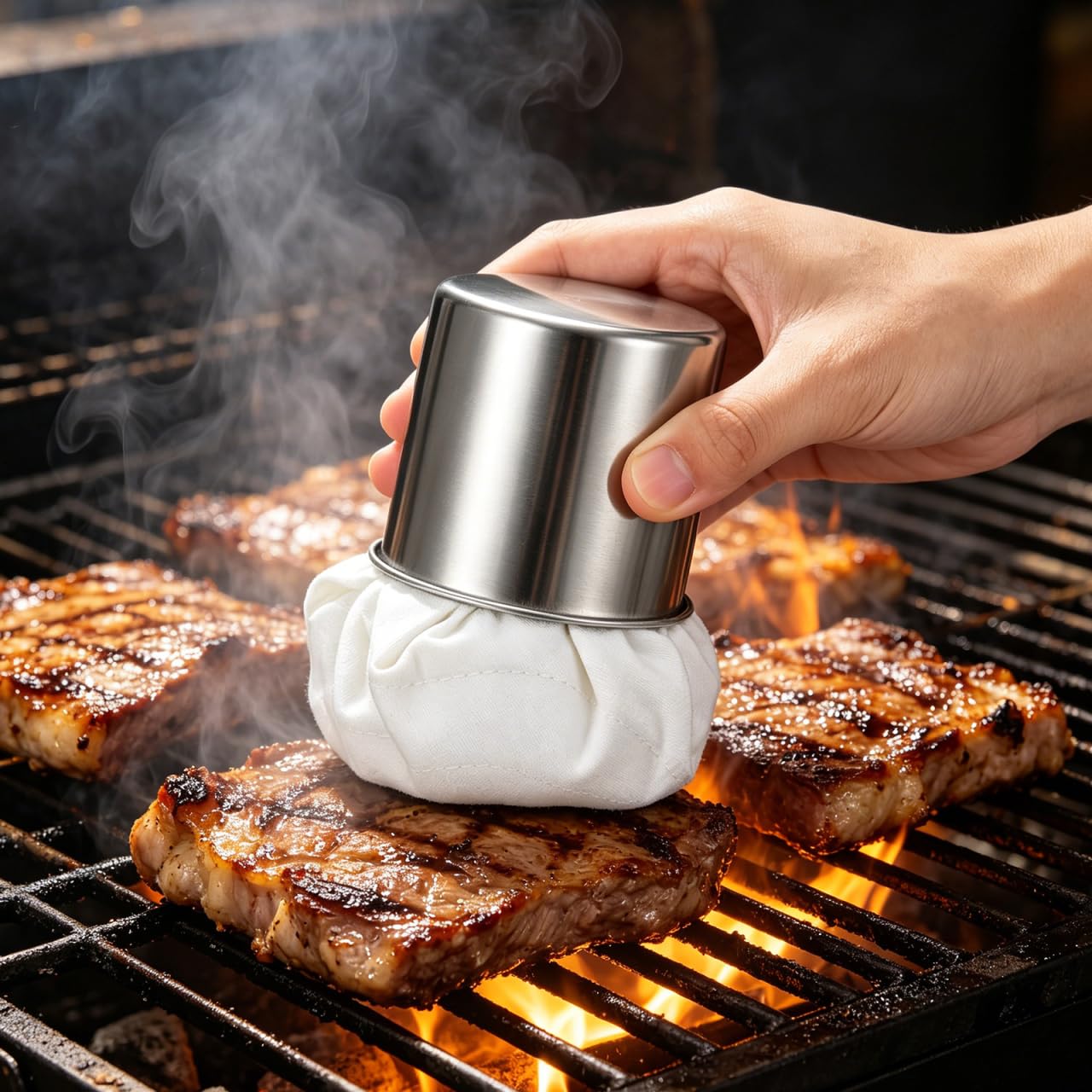 Housoutil Brosse à Graisse Crêpe, Brosse à Huile Inox Crêpe, Essuie-Glace Pour Crêpe, Vadrouille à Huile Pour Griller Les Stands De Cuisson Pour Graisser Les Crêpes