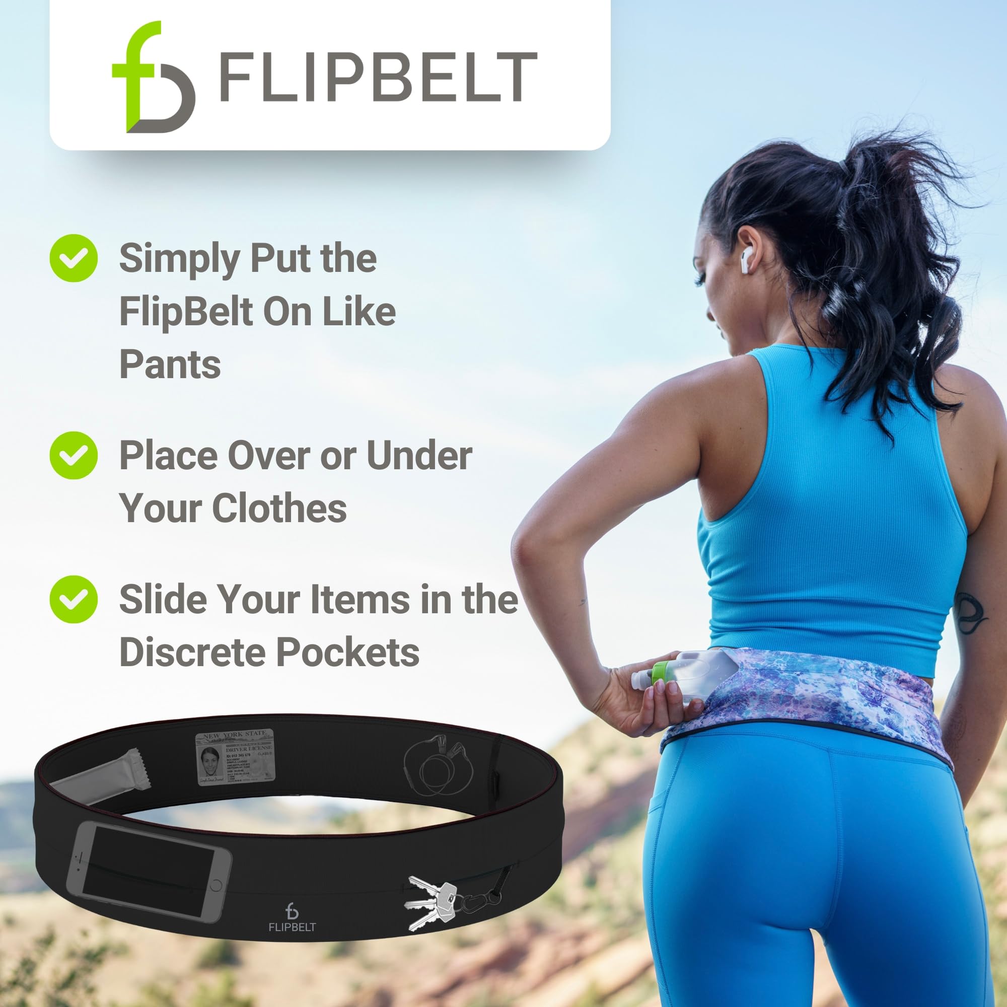 Flipbelt Classic Ceinture multipoche Unisexe L Noir