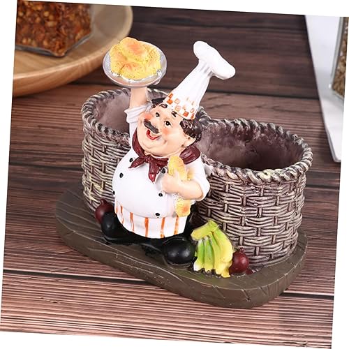 Miniatura 2 de Chef - Soporte para ornamento de resina para sal y pimienta, 2 juegos de decoración de cocina moderna para manualidades