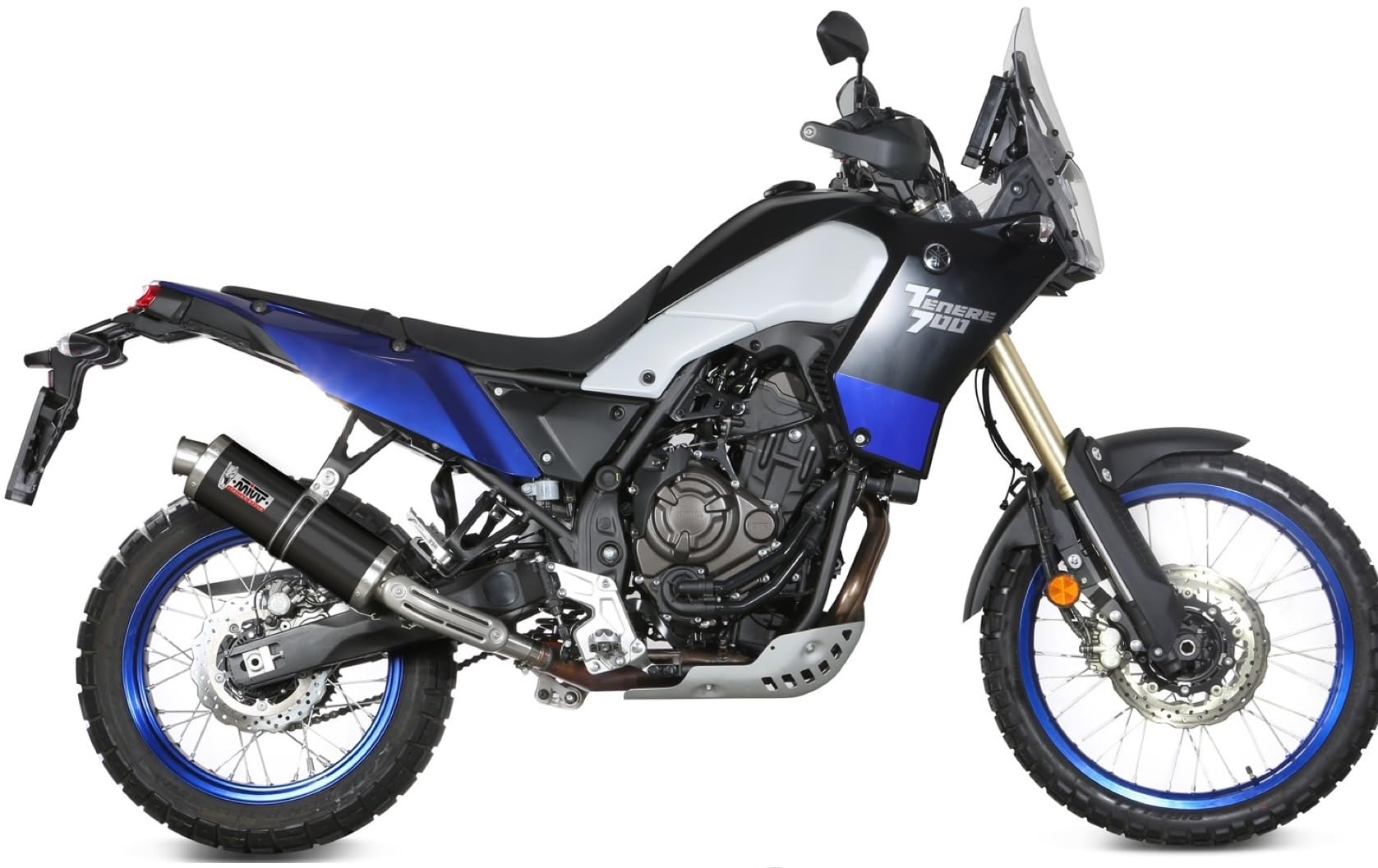 mivv tubo de escape homologado cat-oem oval titano negro compatible con yamaha ténéré 700 2019 2020 2021 2022 2023 2024 mototopgun