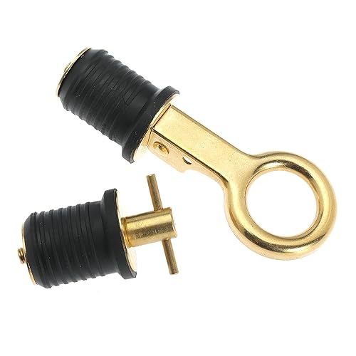Miniatura 5 de Nayciiy Juego de 2 tapones para barco, mango a presión, tapón de drenaje de barco y mango en T, tapones de goma con mango de latónacero inoxidable,