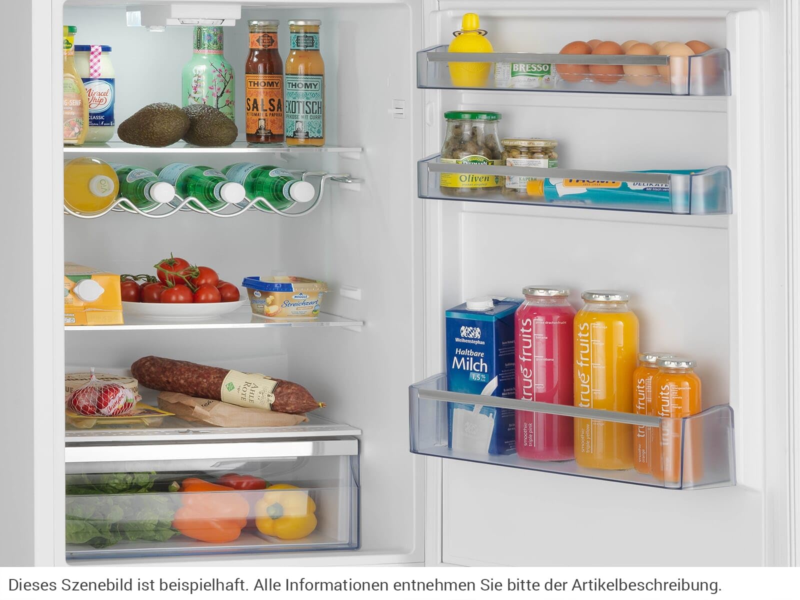 Oranier Einbau Kühl-Gefrier-Kombination 145 cm - Einbau-Kühlschrank mit 2 Frost-Schubladen - 211 Liter Volumen - Schlepptür Anschlag wechselbar EKG145