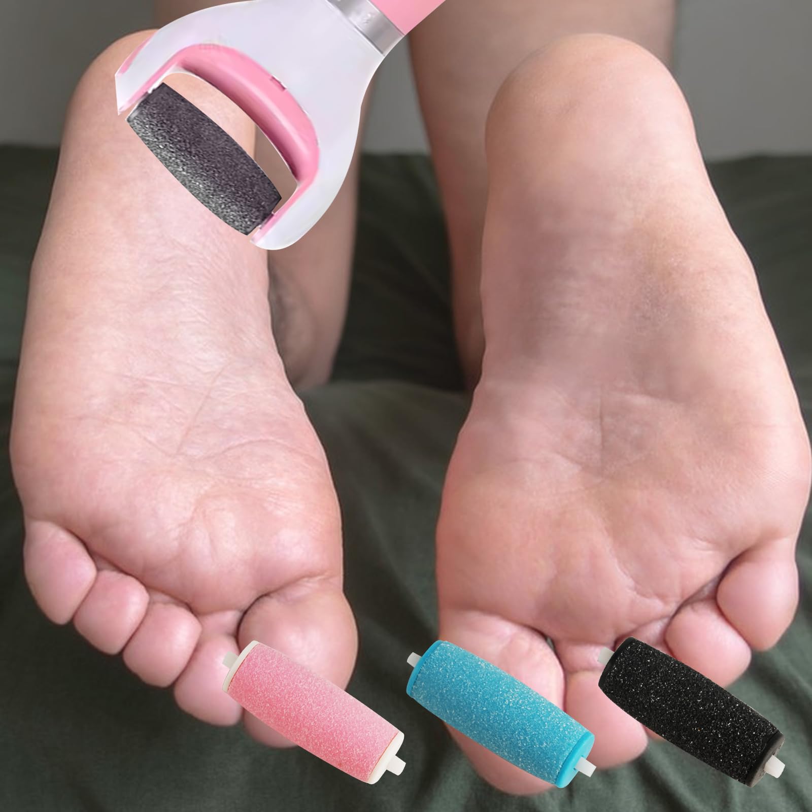 14 unidades para Scholl Velvet Smooth rodillos de repuesto para removedor de callos Scholl, rodillos de repuesto extra gruesos para lima de pies eléctrica, pedicura, juego de cuidado de los pies para