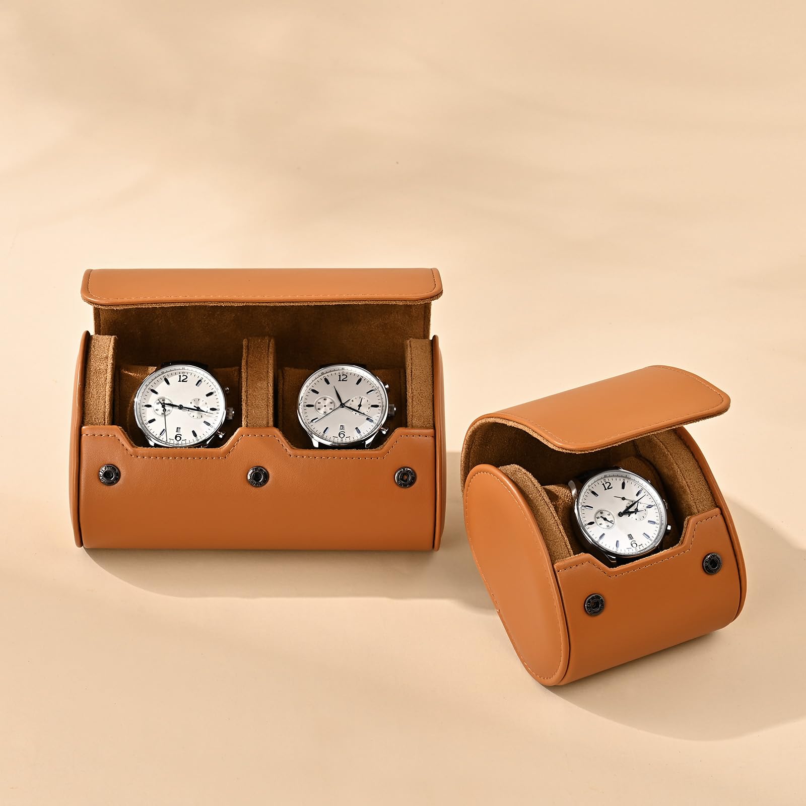 Oirlv Luxus PU Leder Uhrenrolle Uhrenbox Für Geschenkbox Weihnachten Jubiläum Geburtstag(Braun)