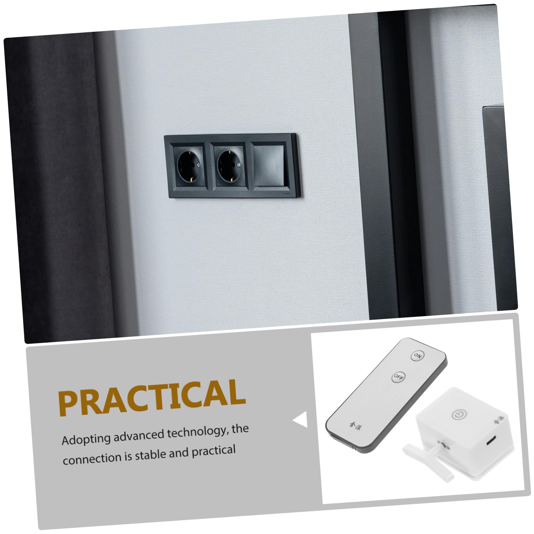 Homoyoyo Interruptor Inalambrico 12v para Lámparas con Control Remoto, 2 Juegos Recargables sin Cable, Abs Blanco, Fácil Carga para Hogar y Centros Comerciales