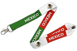PinMaze Mexico Flag Lanyard - Calcomania Escudo Mexicano Keychain Badge Holder