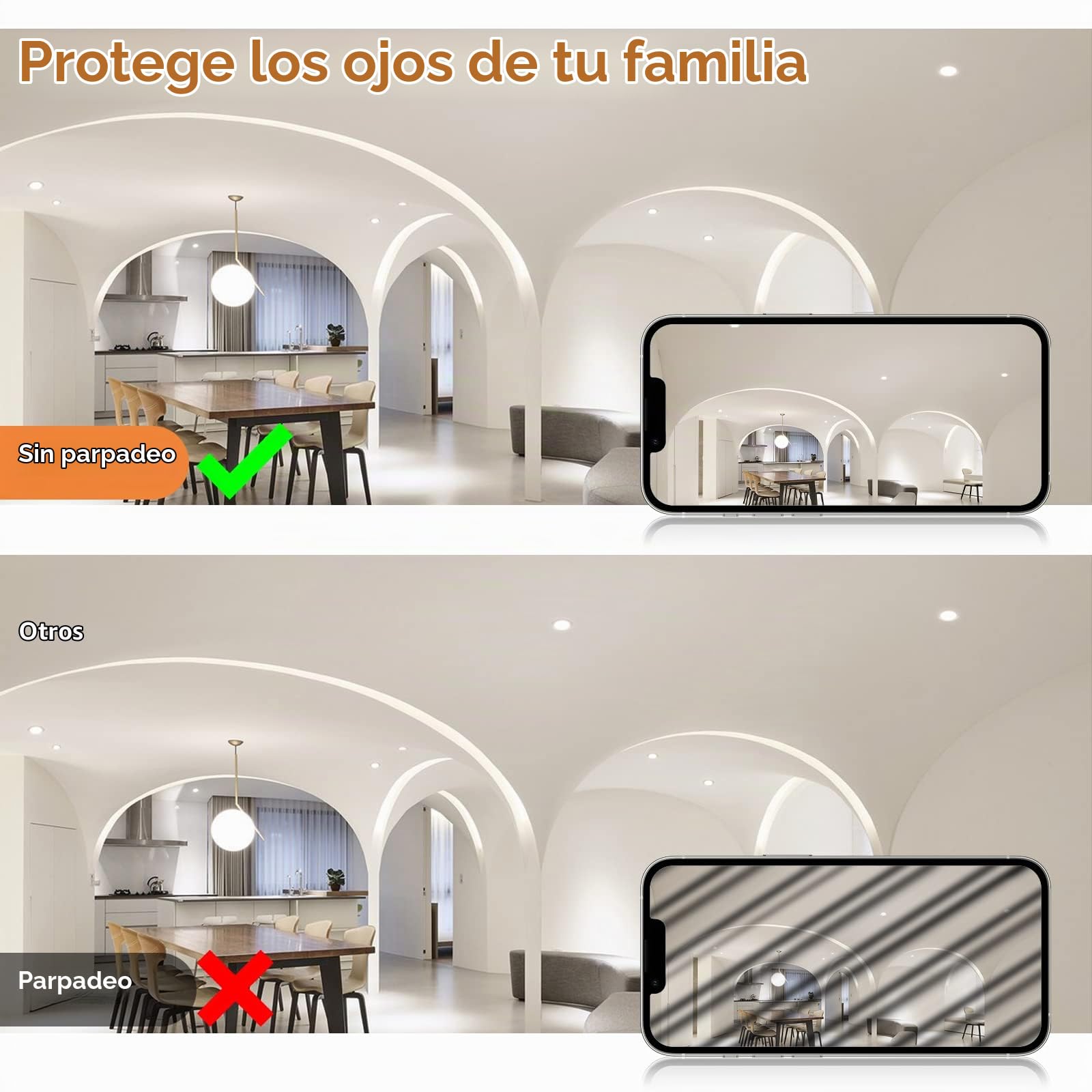 Tomosu Downlight LED Techo Empotrable Regulable 7W, Blanco Neutro 4000K | Pack de 20, IP44 Focos LED Interior Baño 7W 700LM, 3 Intensidades Sin Regulador, Corte 95-105mm, Ojos de Buey Led para Techo