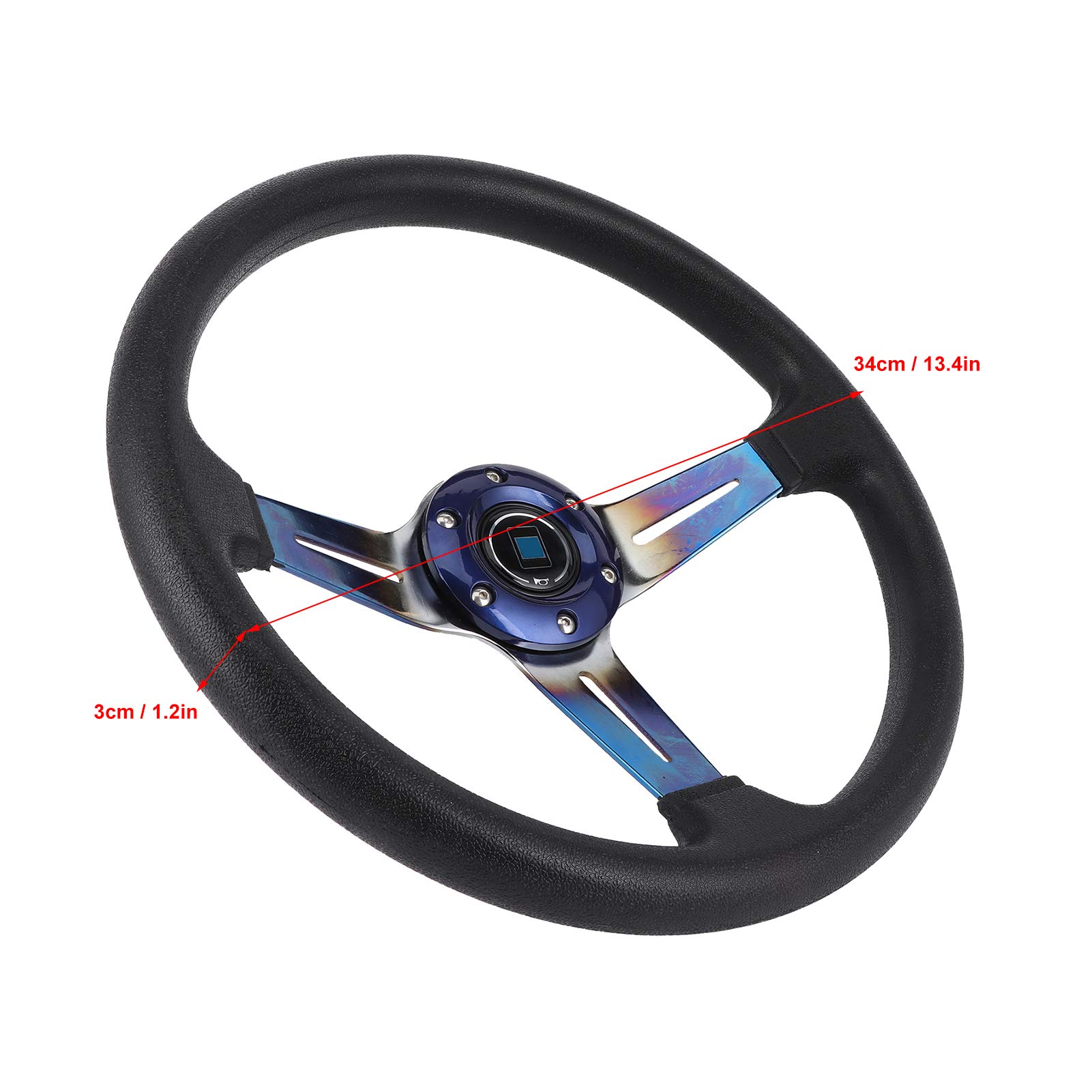 13,4-calowa Sportowa Kierownica do Driftu Aluminiowe Akcesorium Zamienne do Samochodu Wyścigowego, Kompatybilne z większością Standardowych Adapterów Piasty