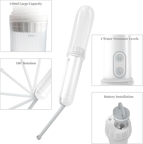 Miniatura 5 de Bidé de viaje portátil bidé personal de mano Mini rociador de bidé eléctrico con boquilla de 180 grados higiene del inodoro