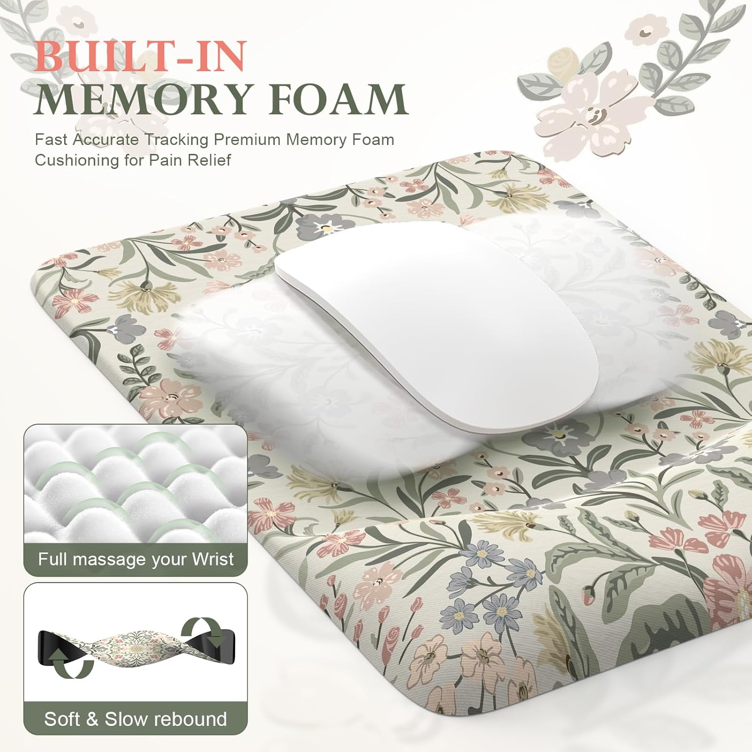 iLeadon Desk Protector Mat, Cute Ergonomic Wrist Pad for Keyboard and Mouse, Non Slip Desk Mat with Wrist Rest, Extra Large Full Desks Mouse Pad with Coaster for Women Office (Grey) - Image 4